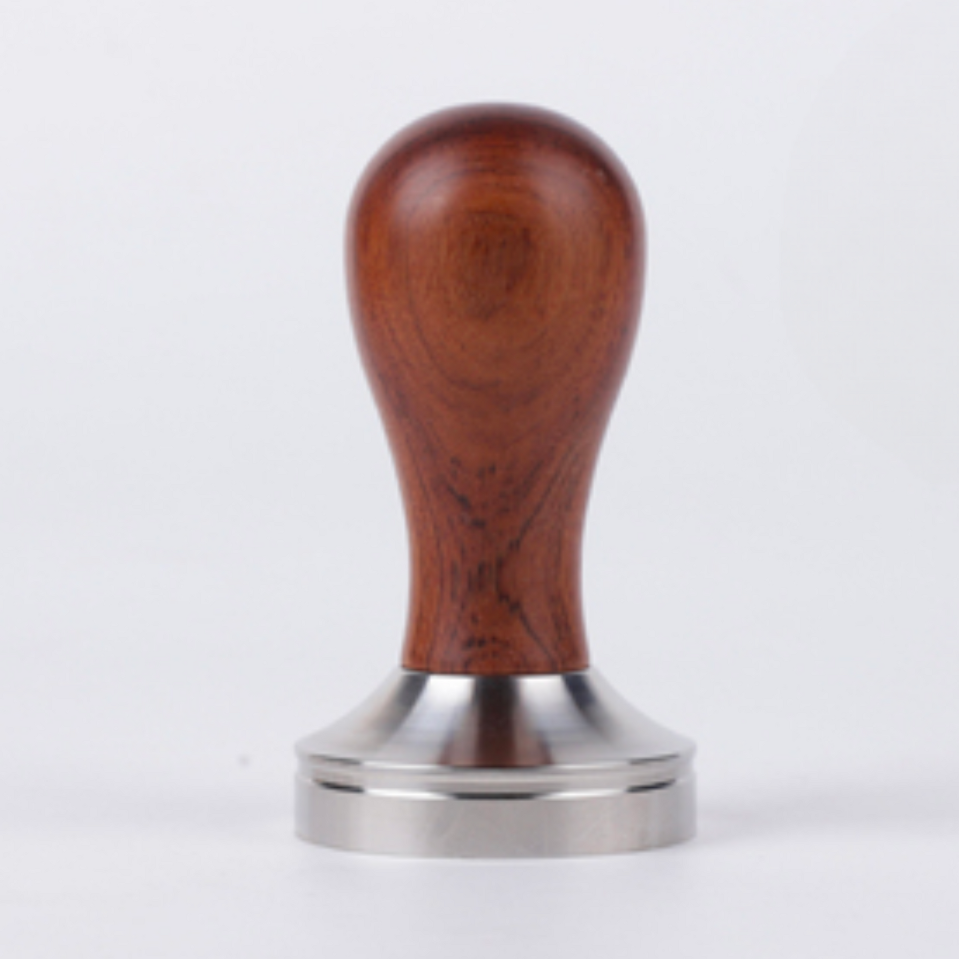 Rosewood Handle Stainless Steel Tamper | 58mm 53mm 51mm Ripple / Flat Base