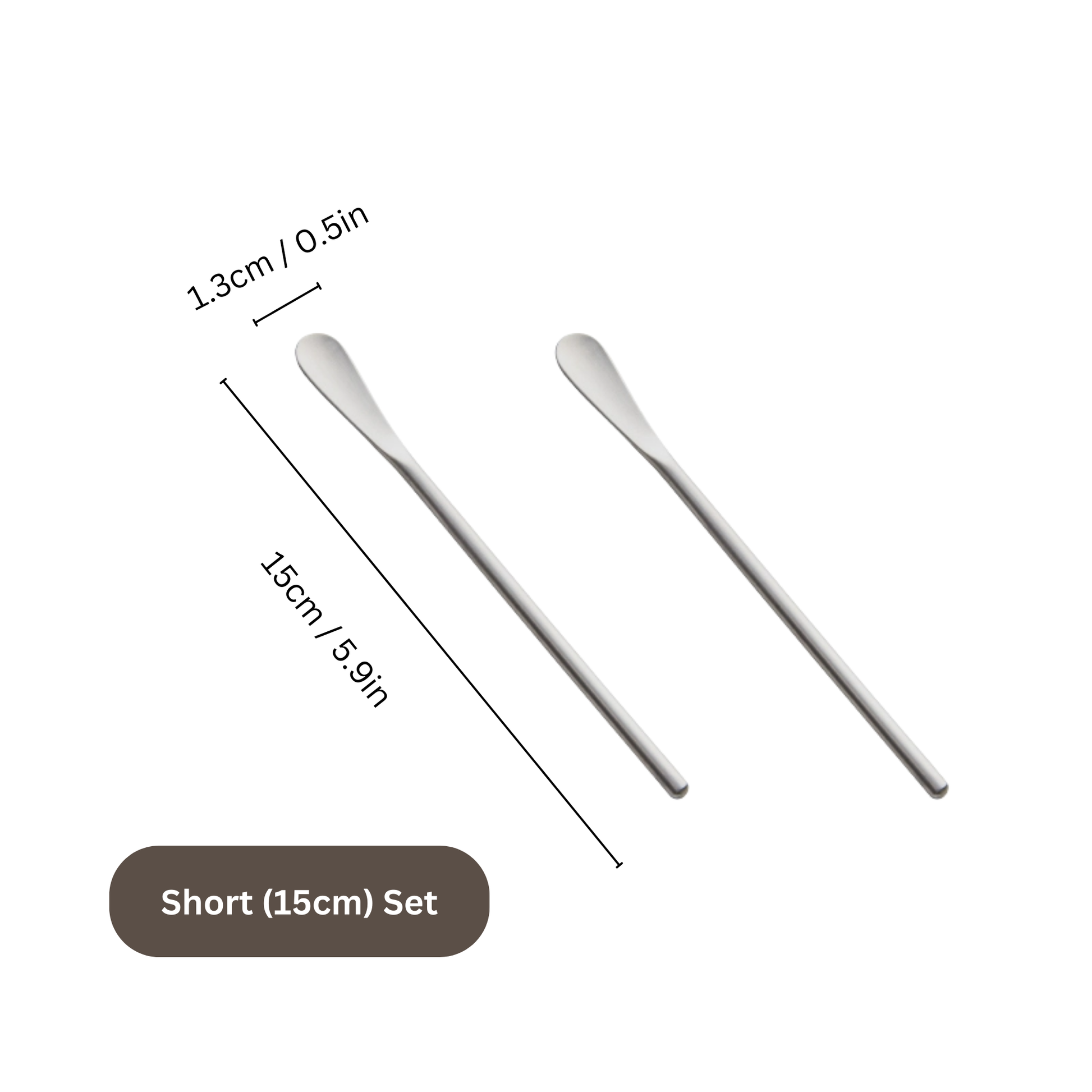 15cm Coffee Stirrer Set | Stainless Steel Spoon Pack in Japanese Style