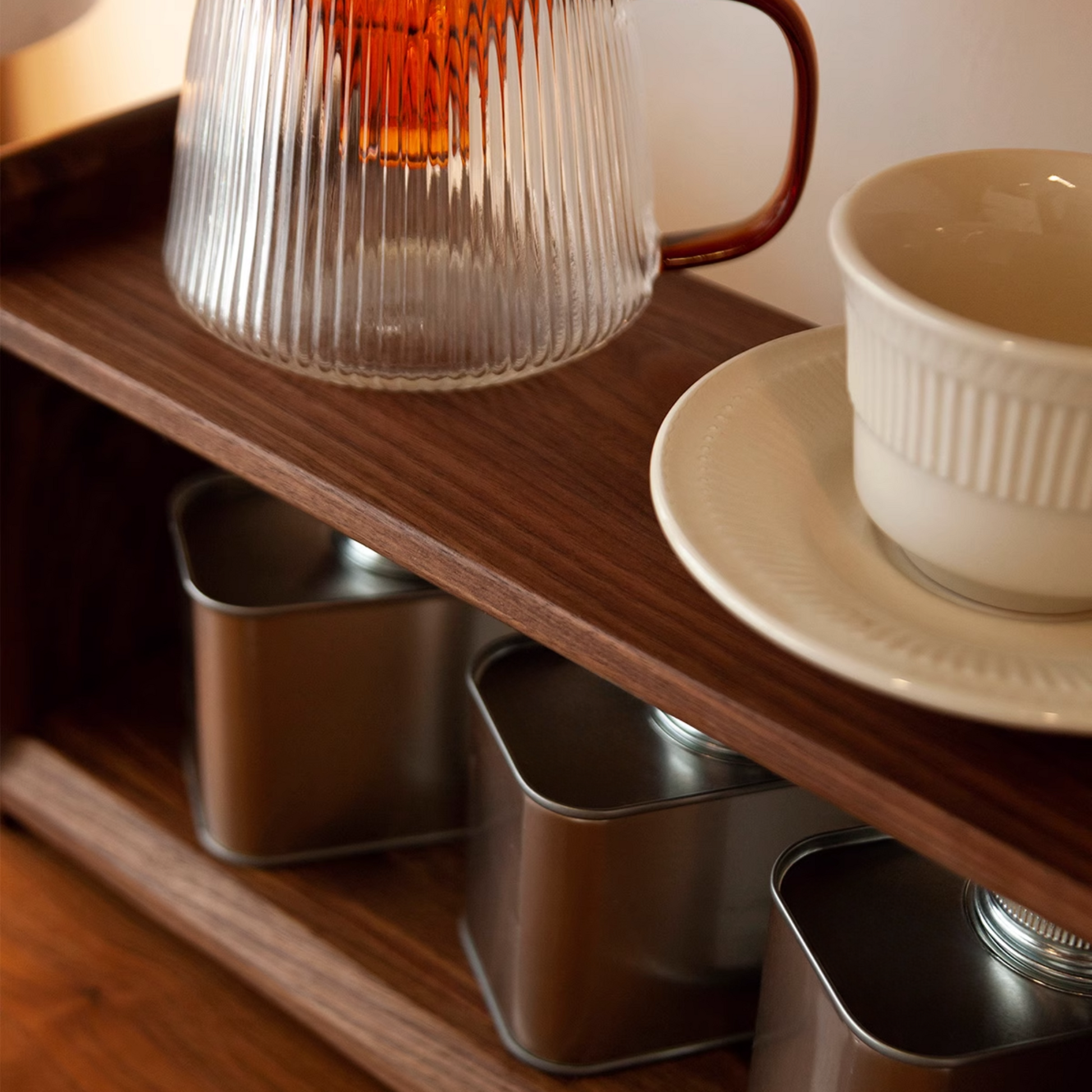 Wooden Countertop Shelf Unit | 2 Tier Kitchen Counter Small Size Installation-Free Storage Rack 40 x 14 x 20cm