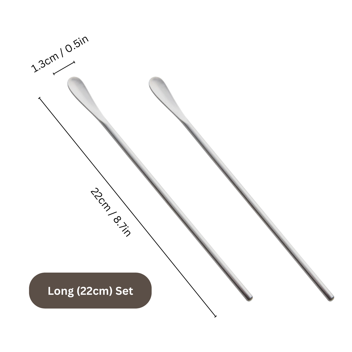 22cm Coffee Stirrer Set | Stainless Steel Long Handle Spoon Pack in Japanese Style