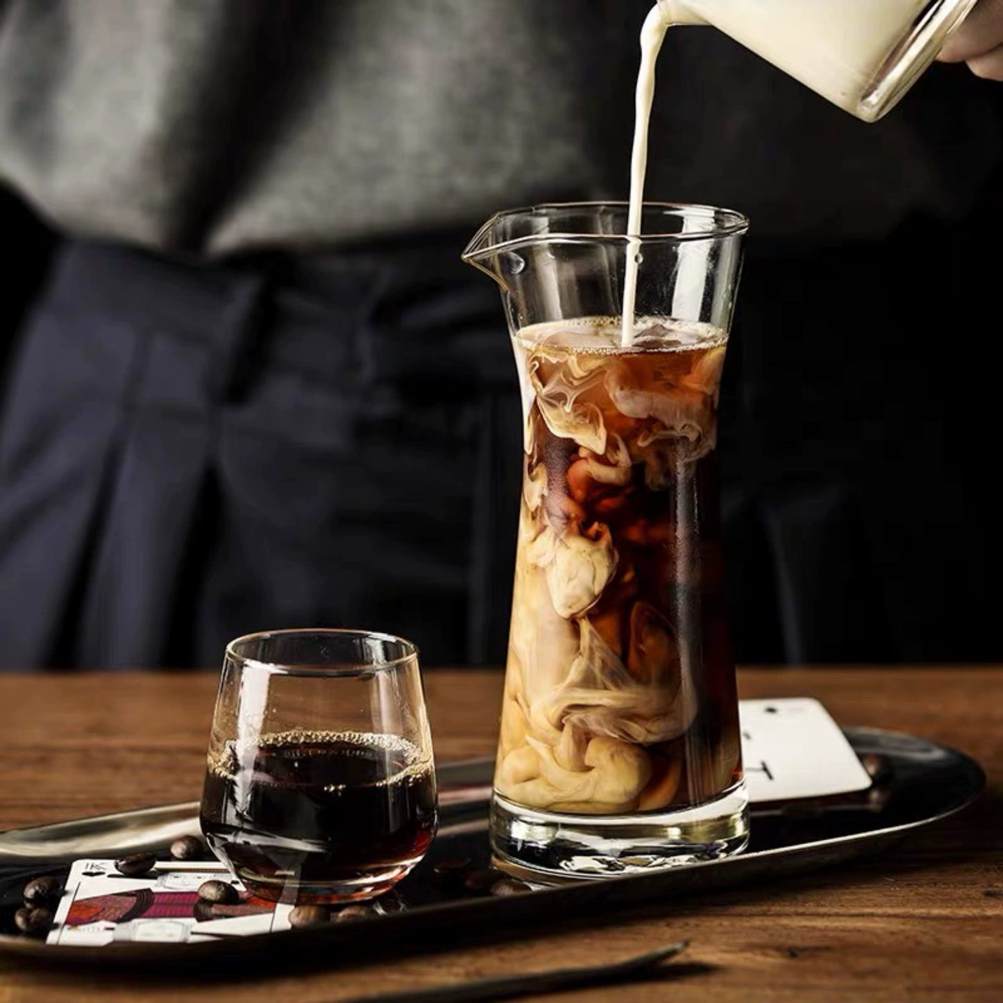 Slim Glass Carafe and Cup Set