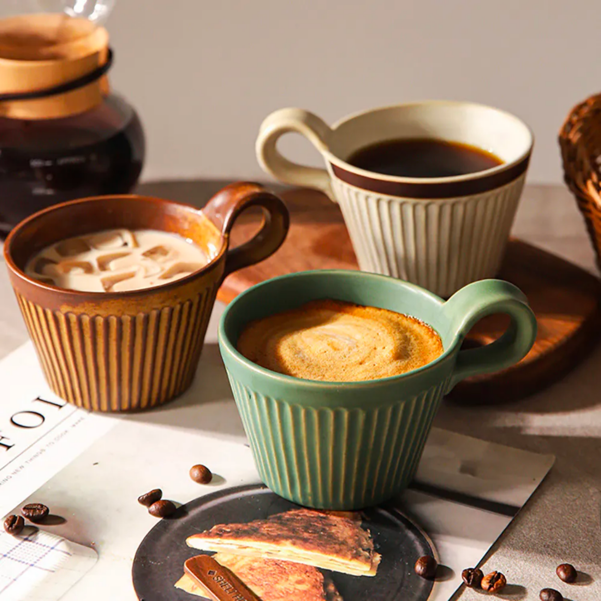 Rustic Ceramic Coffee Mug | 320ML Retro Japanese Style Cup & Drinkware