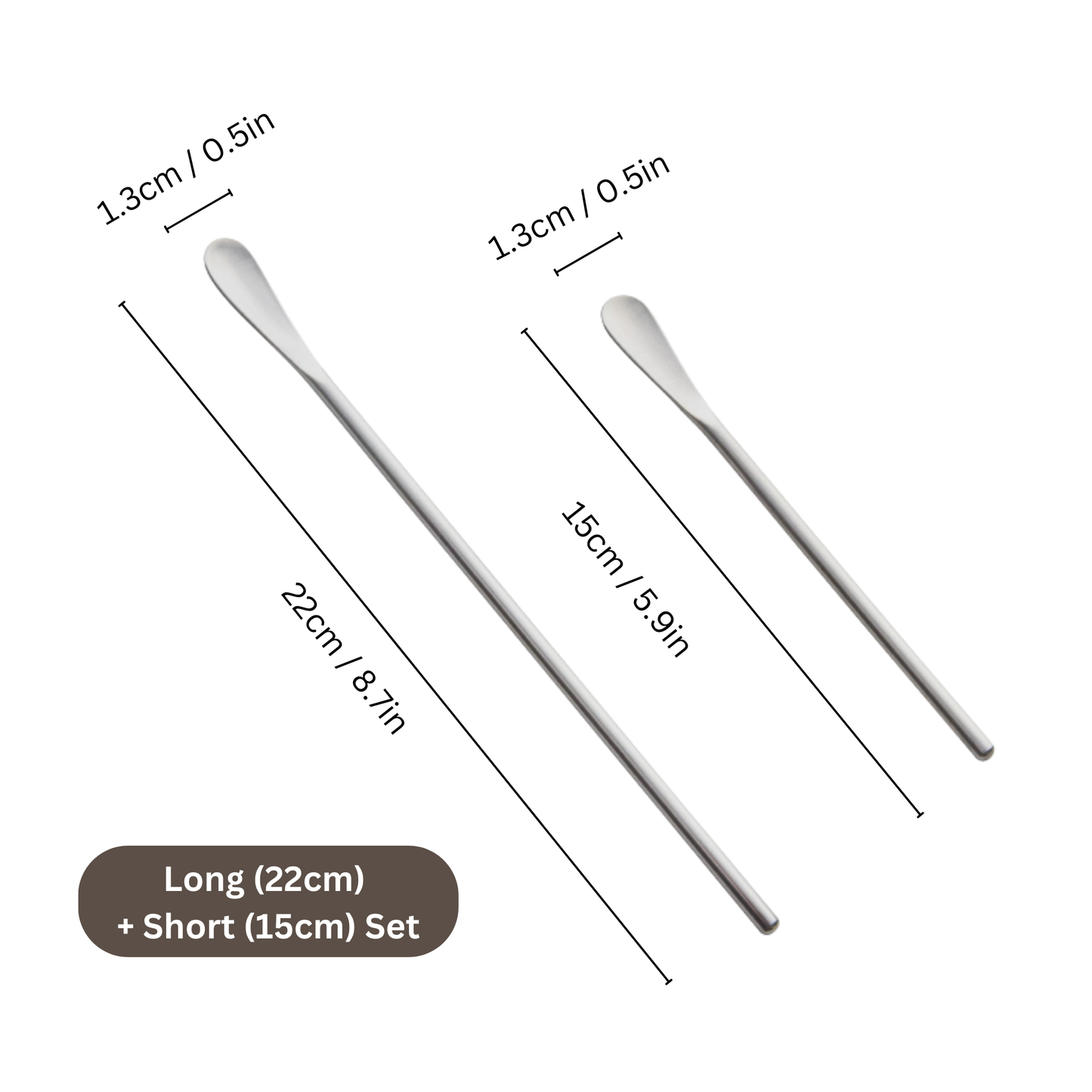 15cm 22cm Coffee Stirrer Set | Stainless Steel Drink Spoon Pack in Japanese Style
