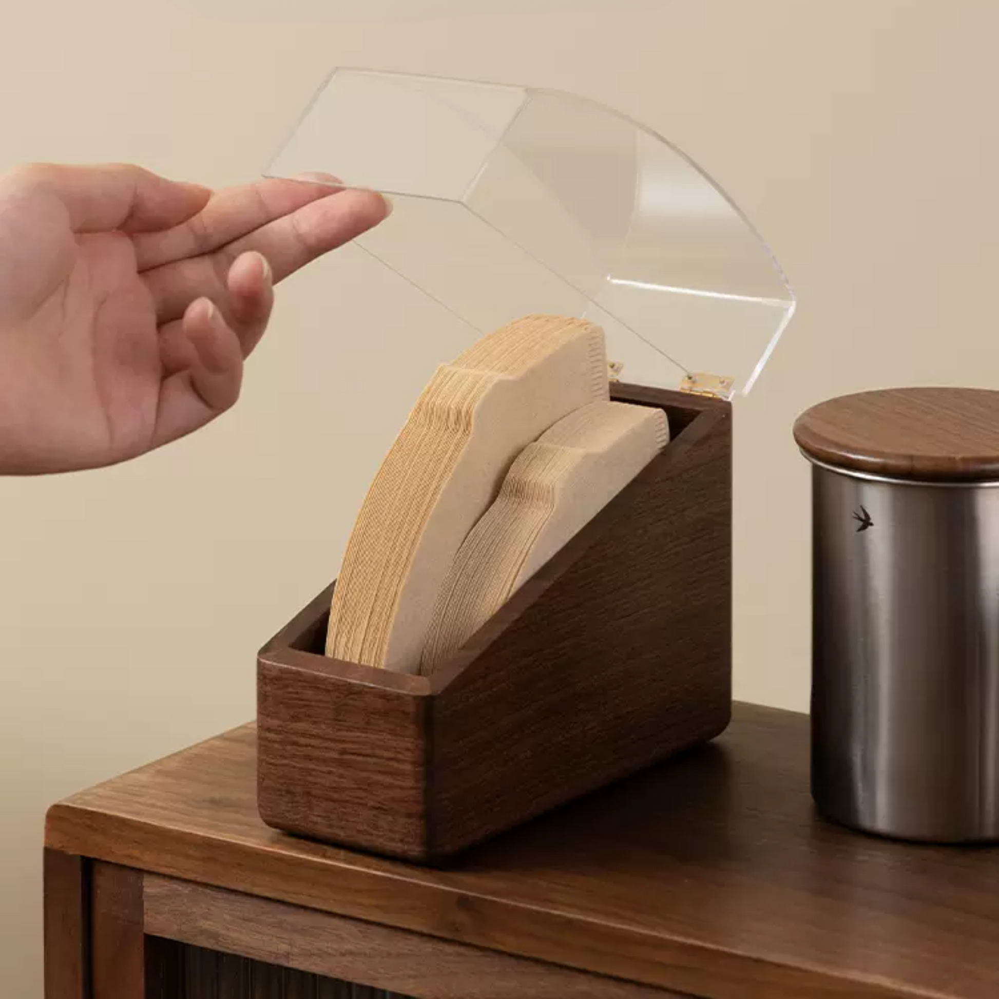 V60 Filters Storage Box. Stylish, functional, and a thoughtful gift for home barista.