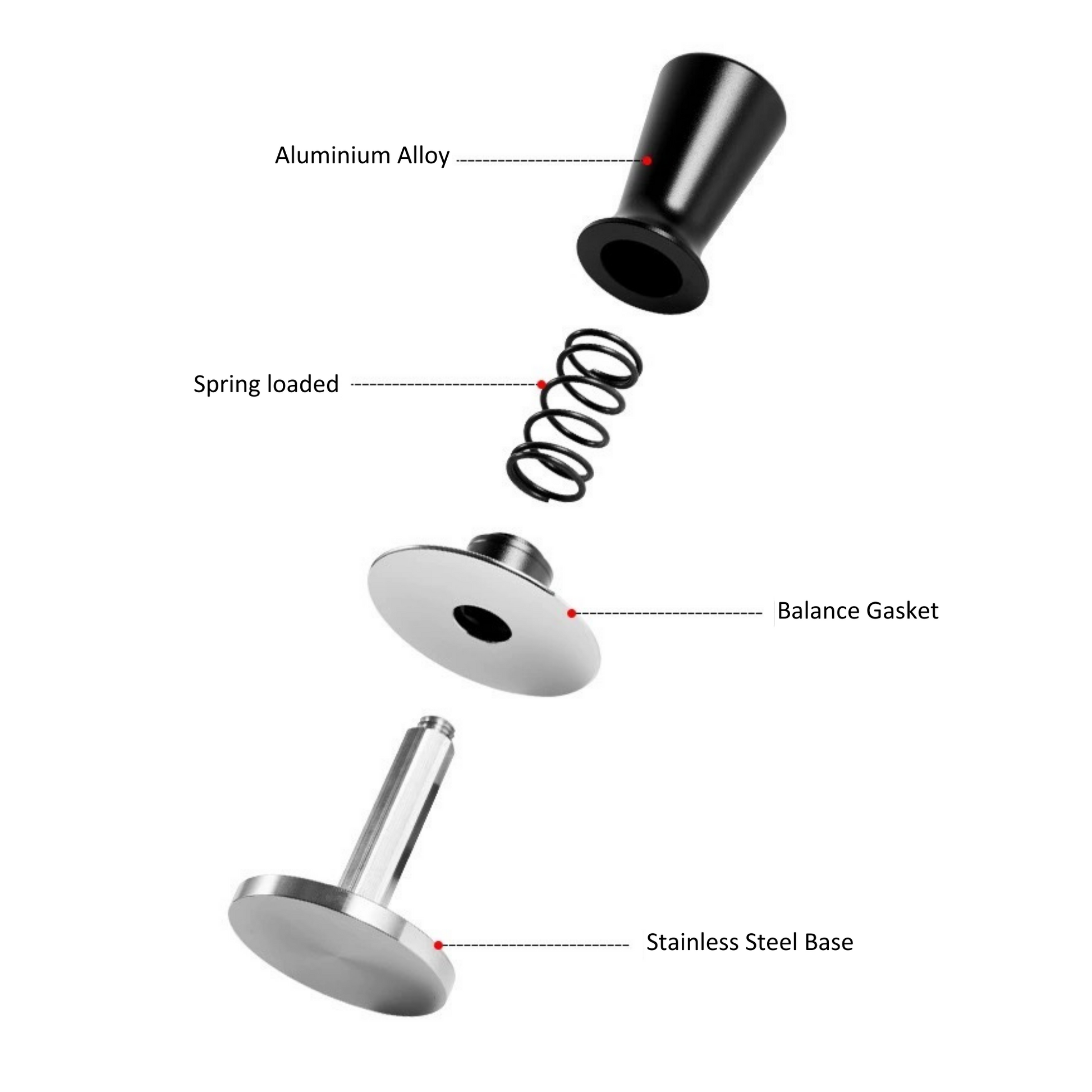 Spring-Loaded Espresso Tamper With Balance Gasket