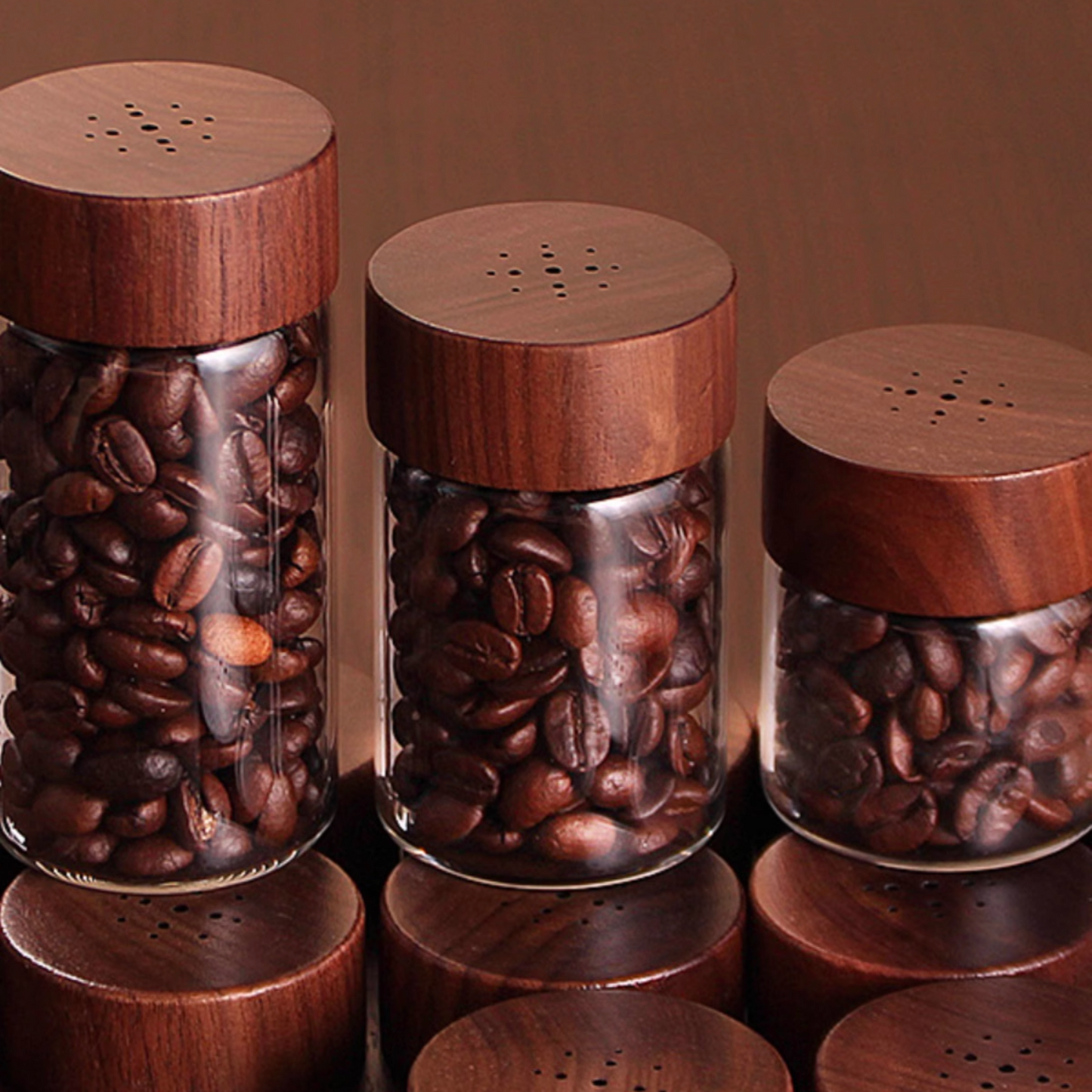 Walnut Wood One Way Valve Beans Cellar