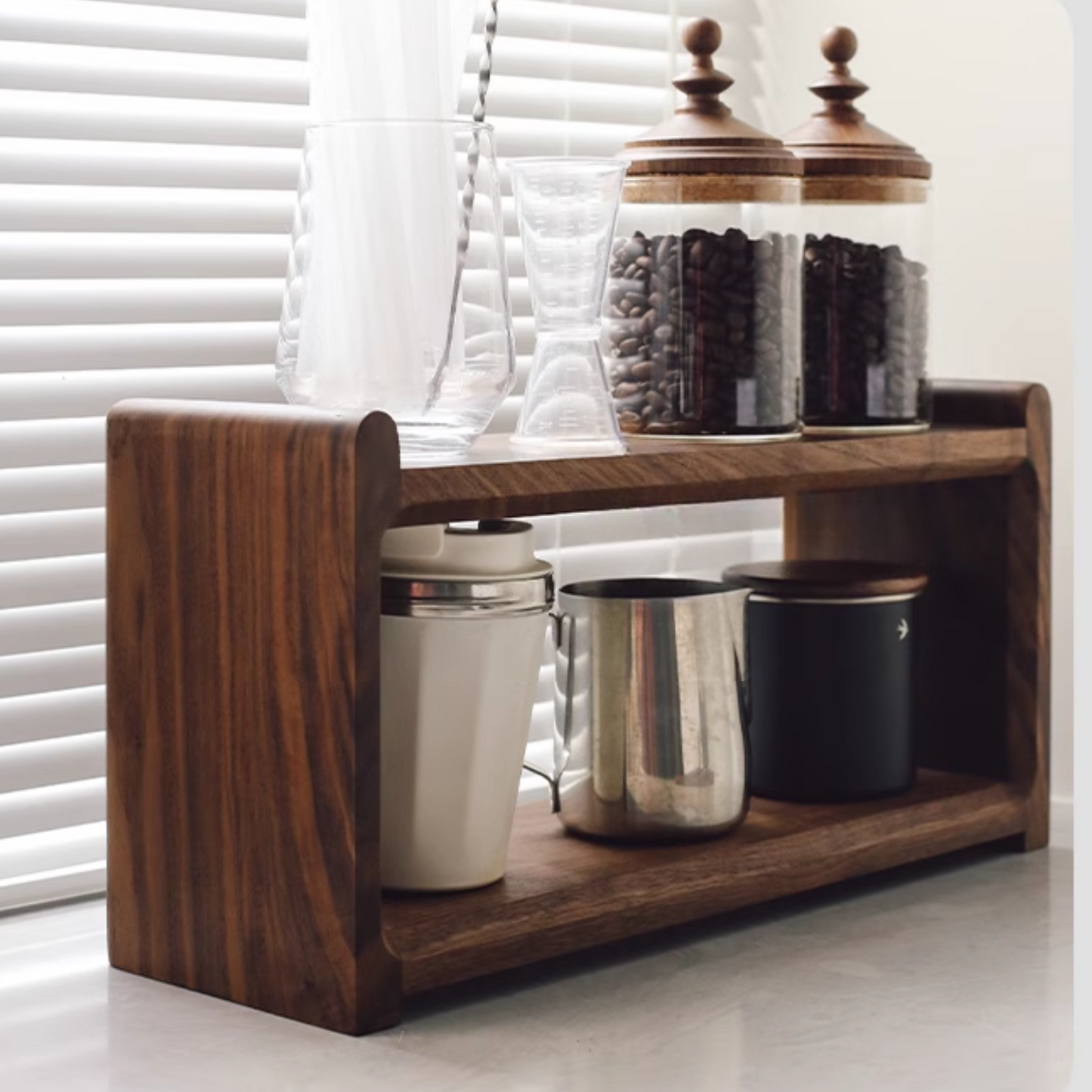 Wooden Countertop Shelf Unit | 2 Tier Kitchen Counter Small Size Installation-Free Storage Rack 40 x 14 x 20cm