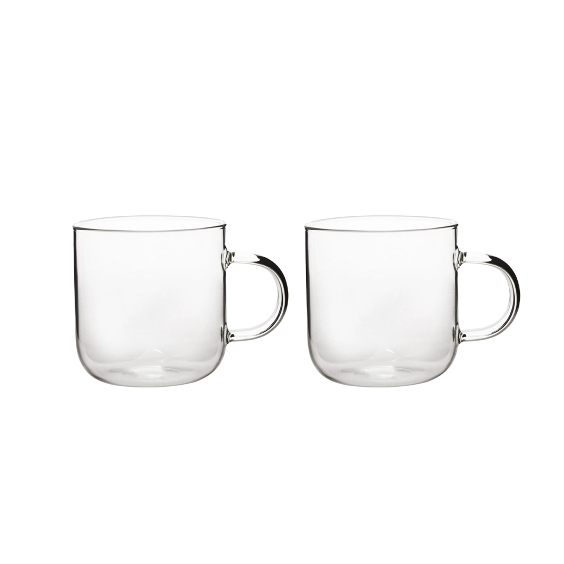 Round Bottom Glass Mug | 12oz / 350ml Clear Glass Coffee Cups Set of 2 or 4