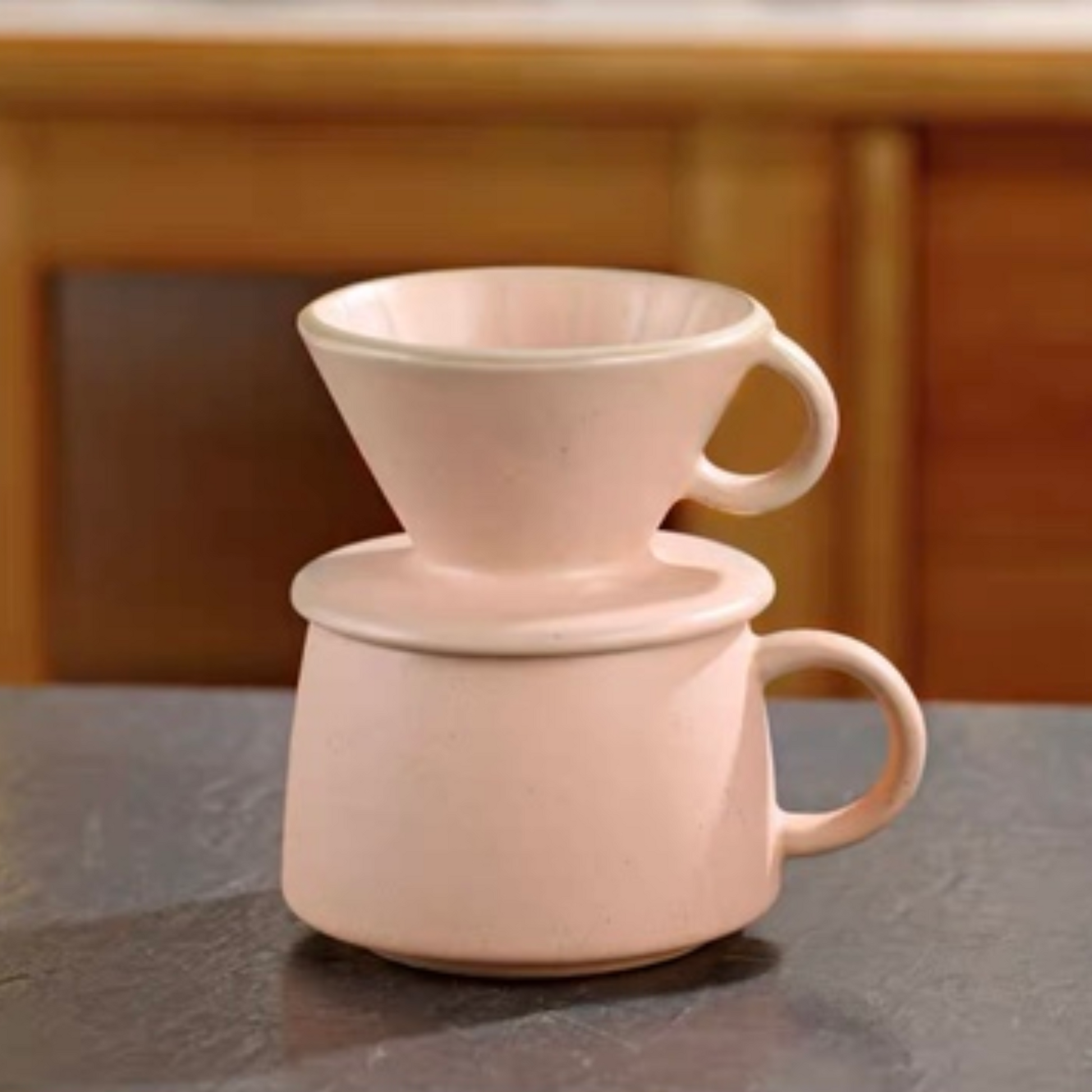 Valentine's Day Gift For Coffee Lovers Ceramic Coffee Dripper and Cup Set In Lavender Purple