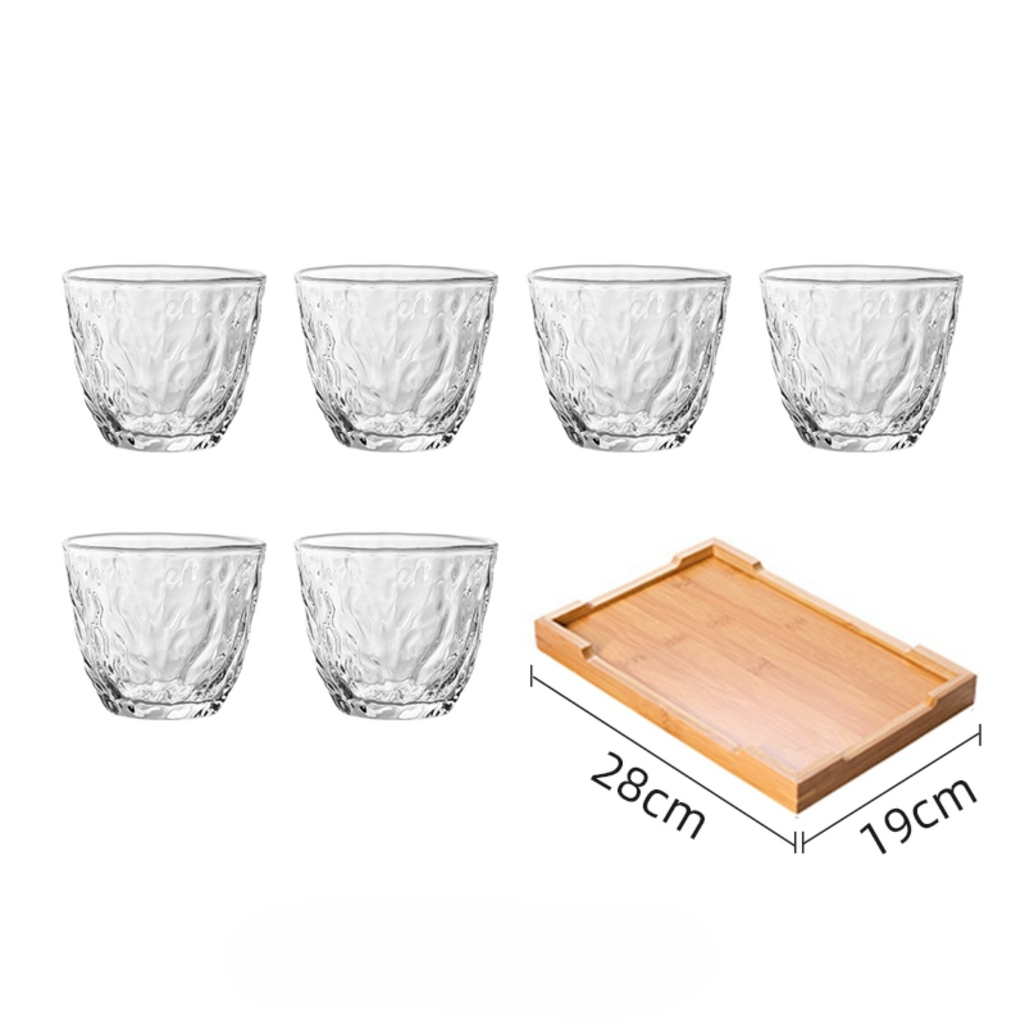 Handmade Hammered Glass Tumbler | 8.5oz / 250ml Coffee Glass Set of 6