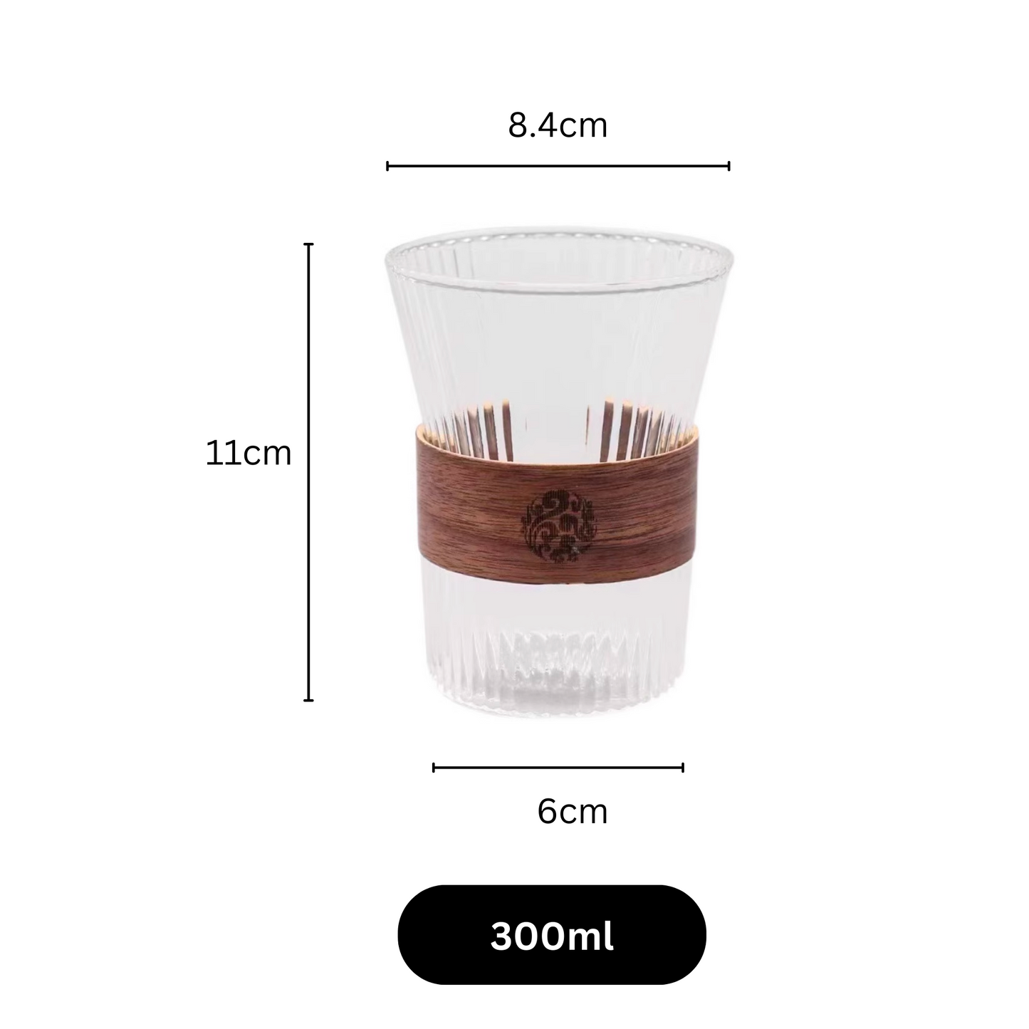 Japanese Style Ripple Glass With Bamboo Sleeve