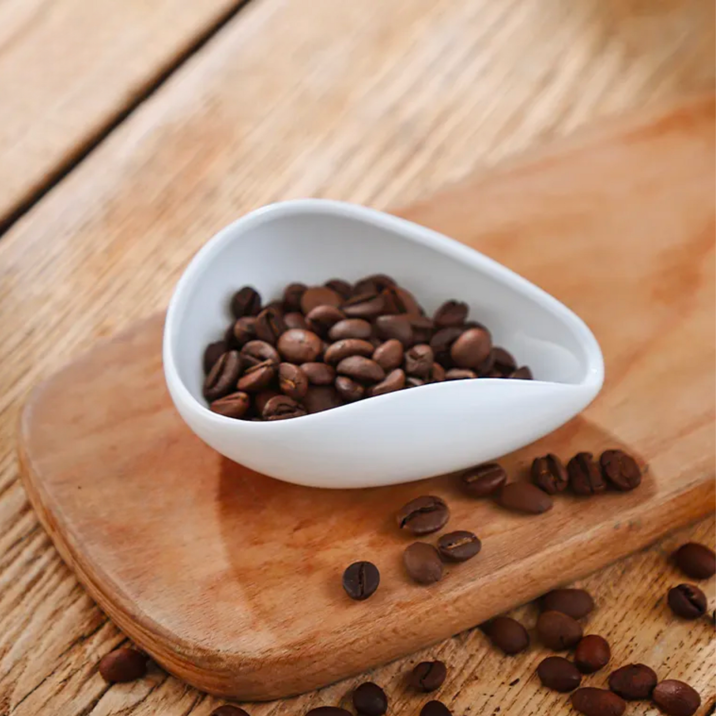 White Ceramic Coffee Bean Dosing Tray