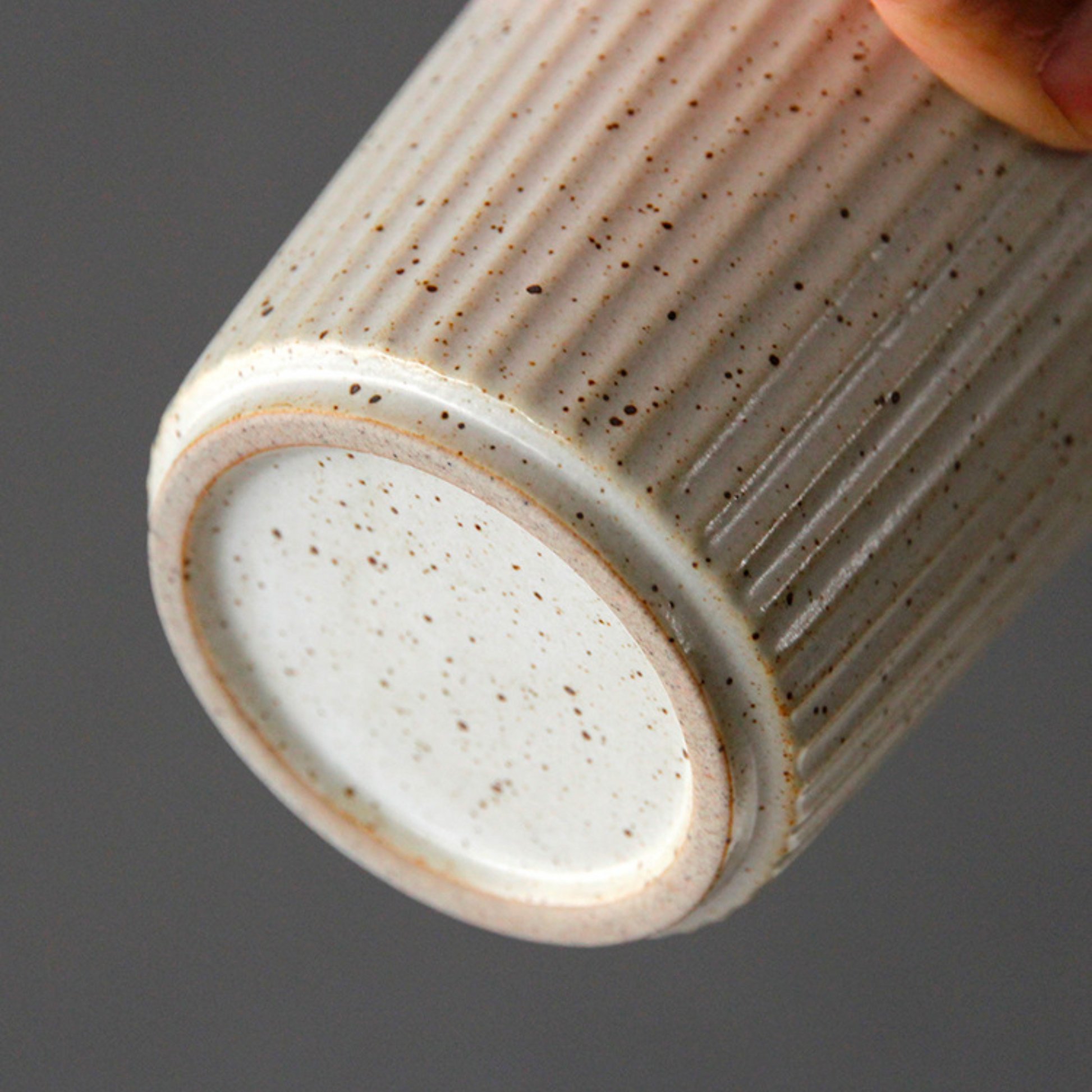 8oz Scandi Latte Cup Classic Ribbed Ceramic Cups Set