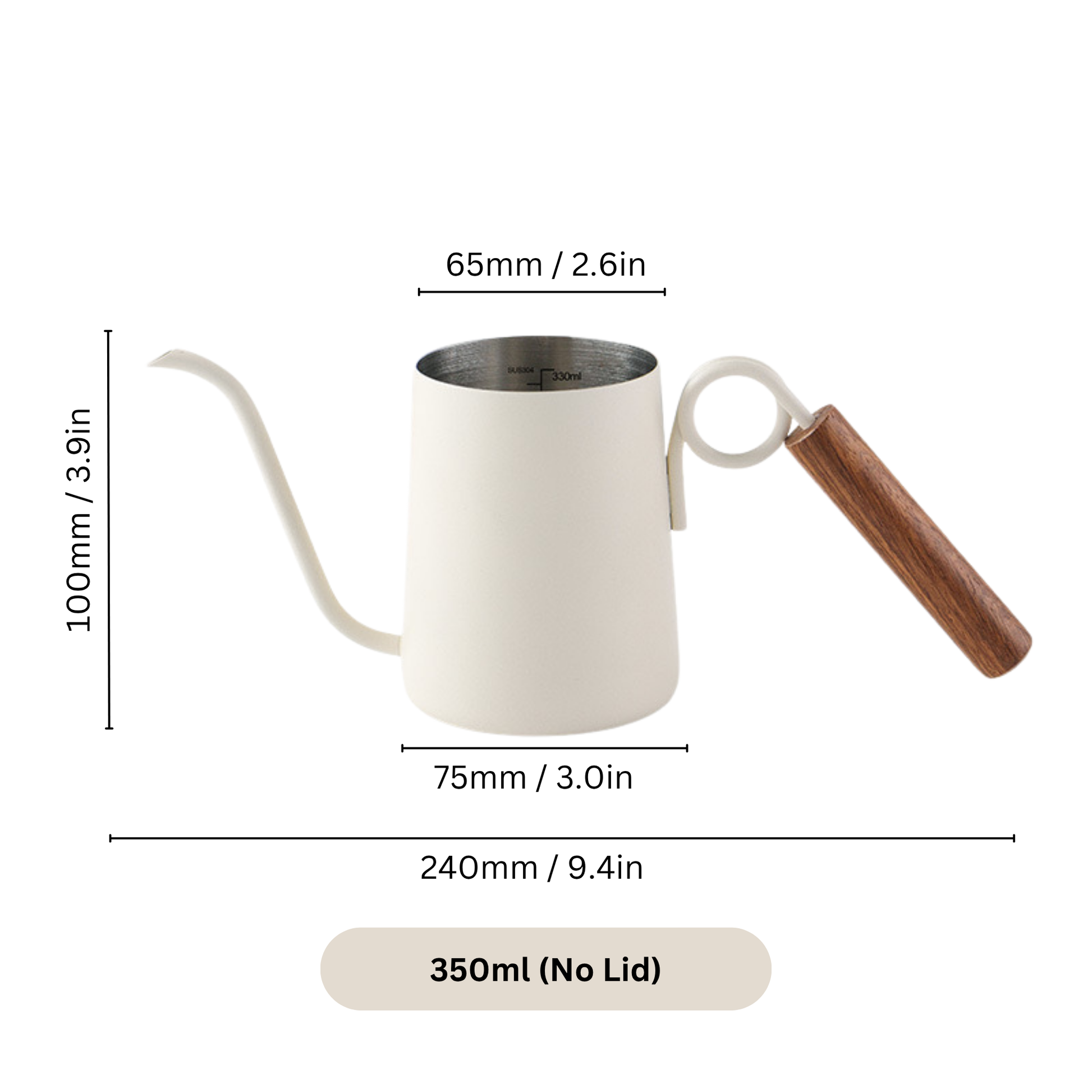 Coffee Pour Over Kettle with Wood Handle | Hand Drip Coffee Kettle With Wood Knob Lid