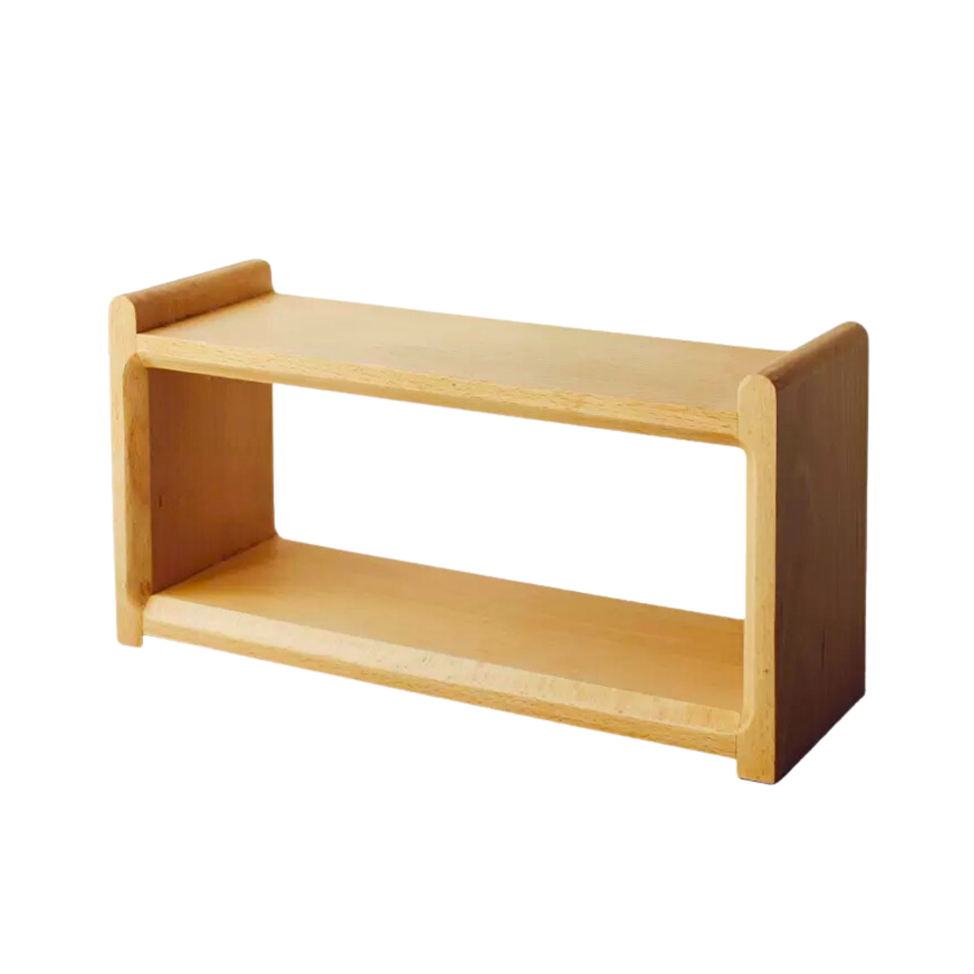 Beech Wood Countertop Shelf Unit | 2 Tier Kitchen Counter Small Size Installation-Free Storage Rack 40 x 14 x 20cm