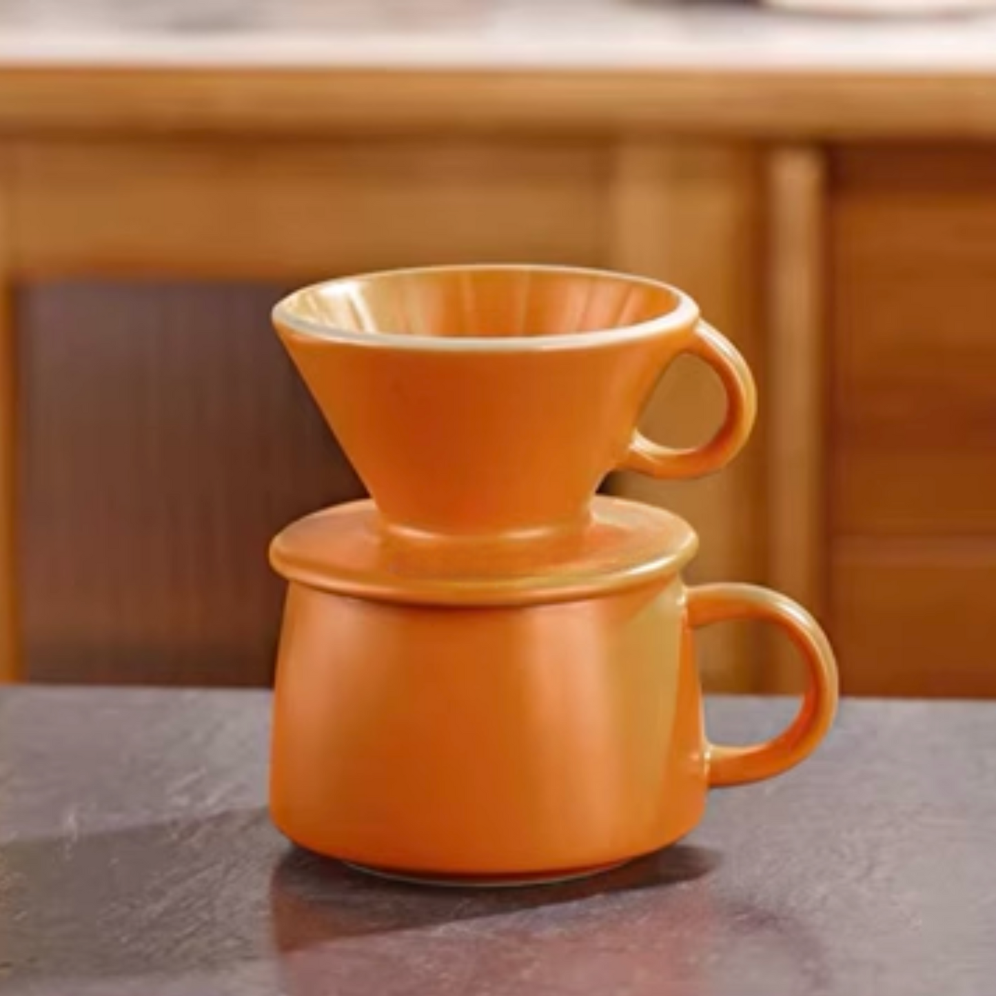 Birthday Gift For Coffee Lovers Ceramic Coffee Dripper and Cup Set In Lavender Purple