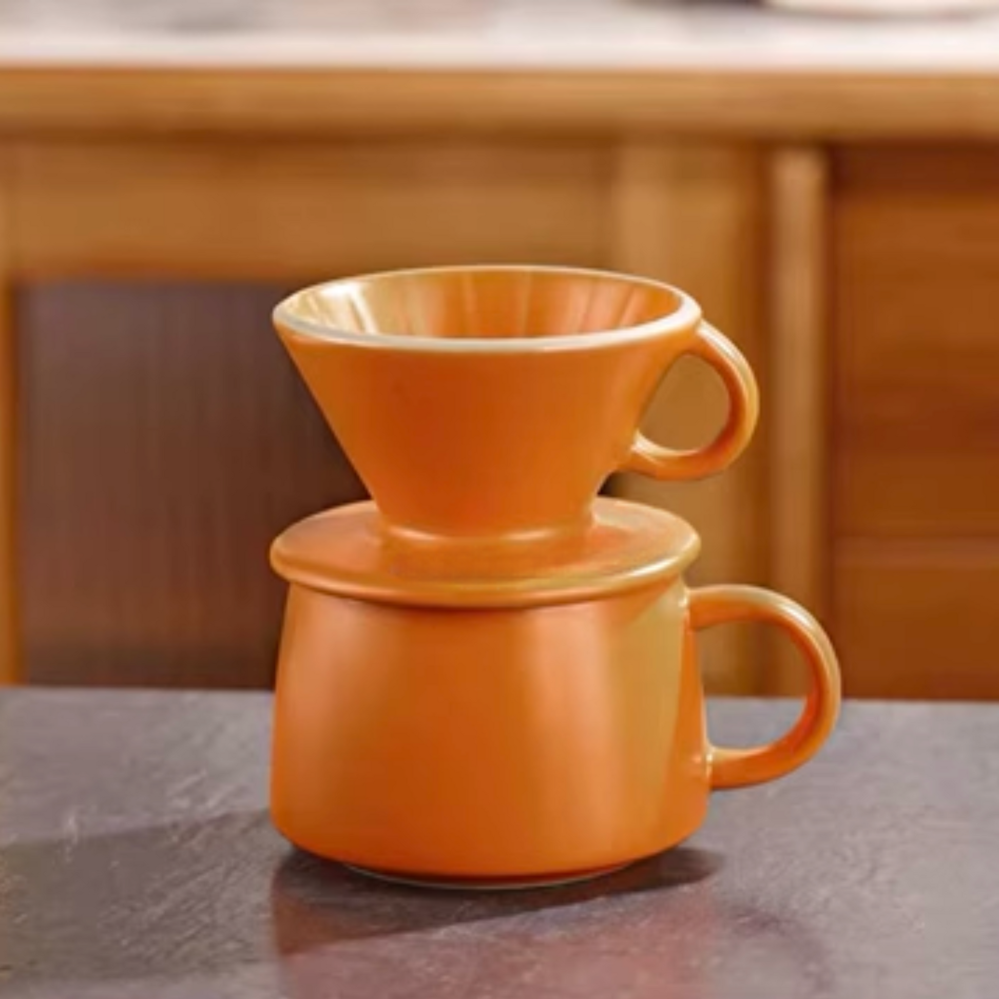 Birthday Gift For Coffee Lovers Ceramic Coffee Dripper and Cup Set In Lavender Purple