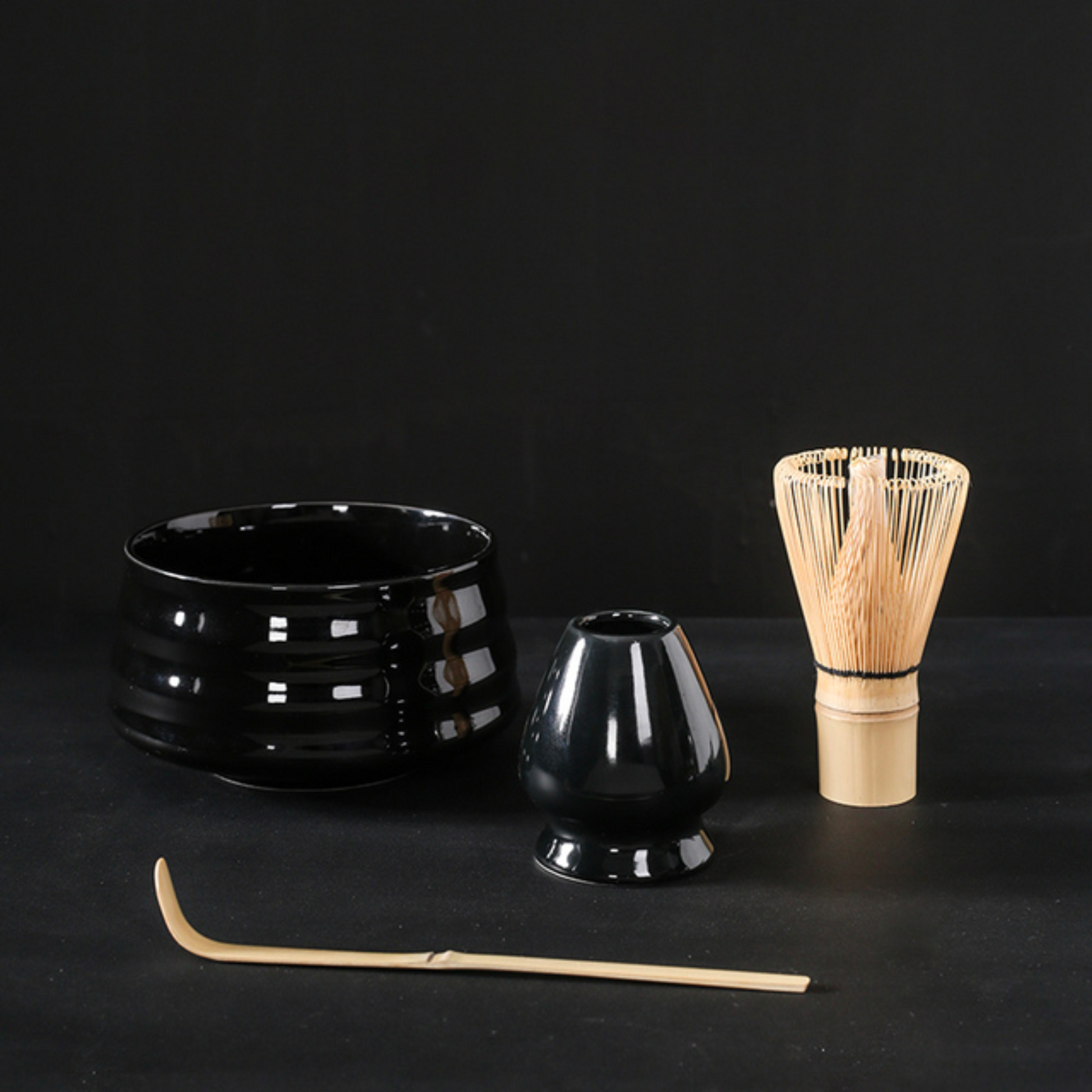Matcha Tea Ceremonial 4pcs Set | Ceremonial Matcha Tea Sets and Tools in Black