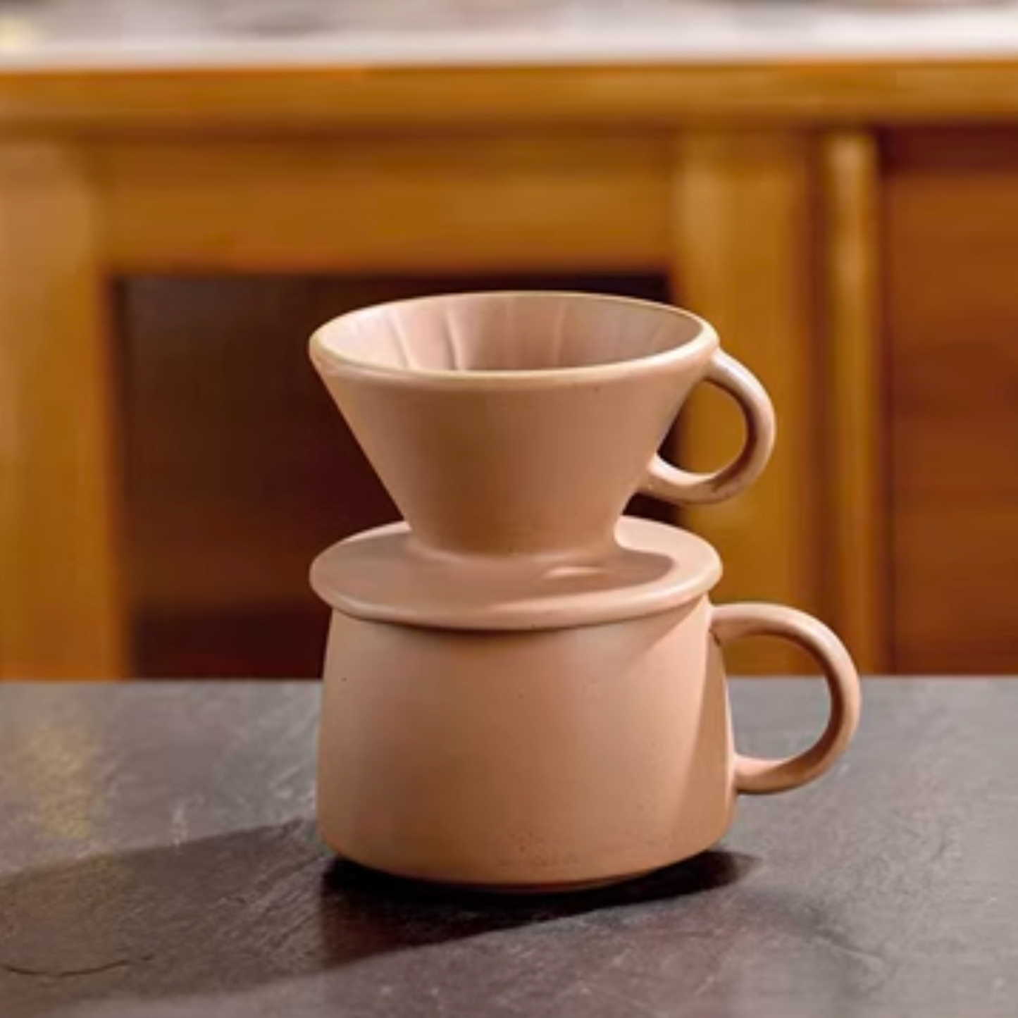 Anniversary Gift For Coffee Lovers Ceramic Coffee Dripper and Cup Set In Lavender Purple