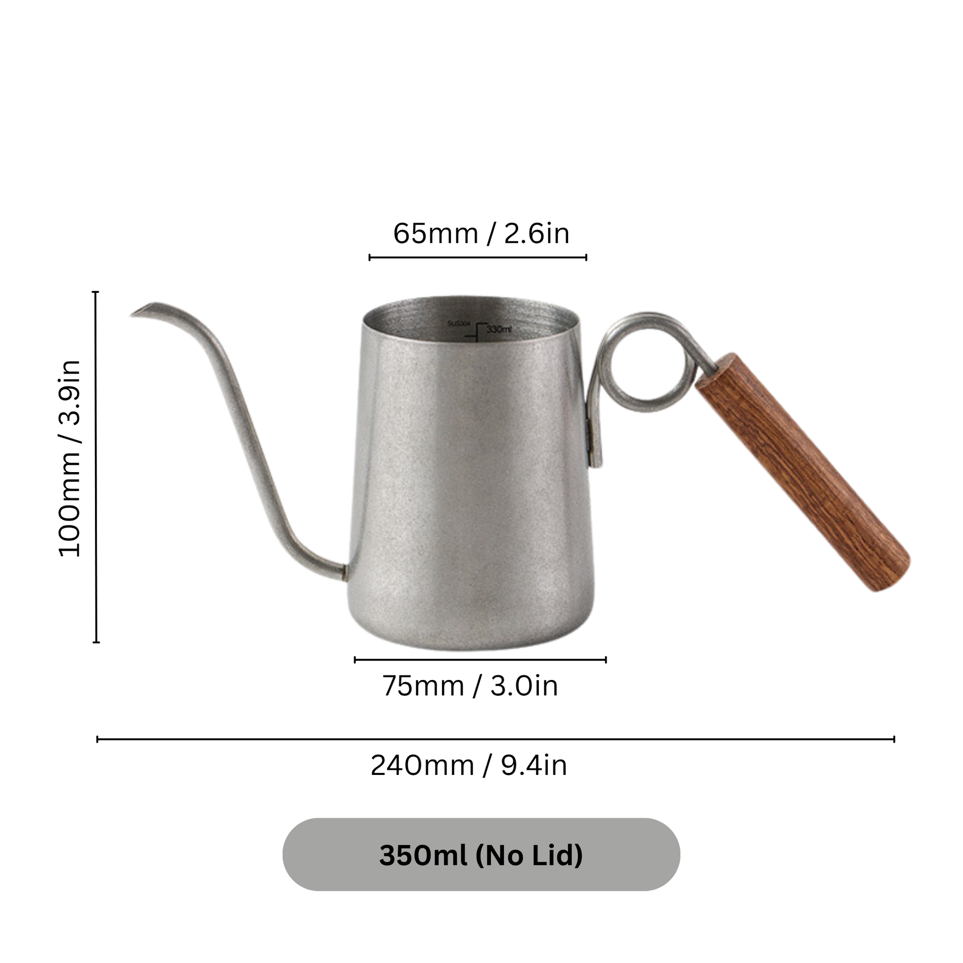 Coffee Pour Over Kettle with Wood Handle | Hand Drip Coffee Kettle With Wood Knob Lid