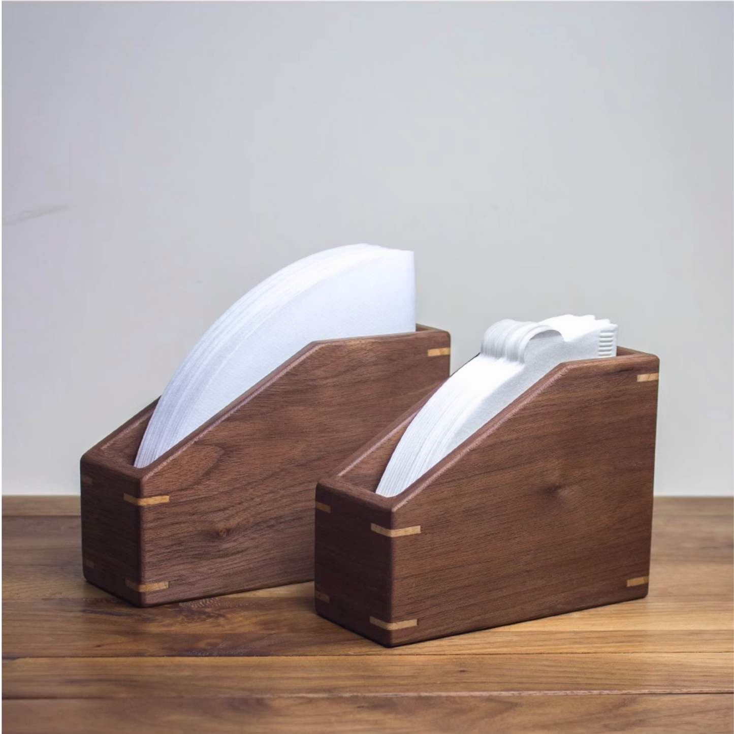 Walnut V60 Filter Box | Wooden Pour Over Coffee Cone Paper Filter Holder Slow Dripper Gift For Home Barista Tools Drip Coffee Accessories