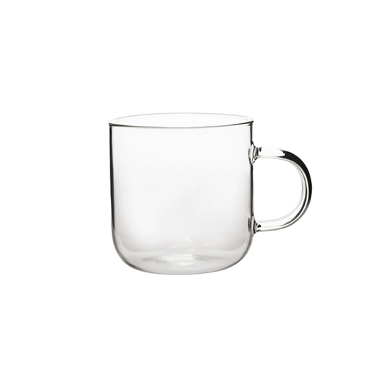 Japanese Style Round Bottom Glass Mug | 12oz / 350ml Tempered Glass Coffee Cups Set of 2 or 4