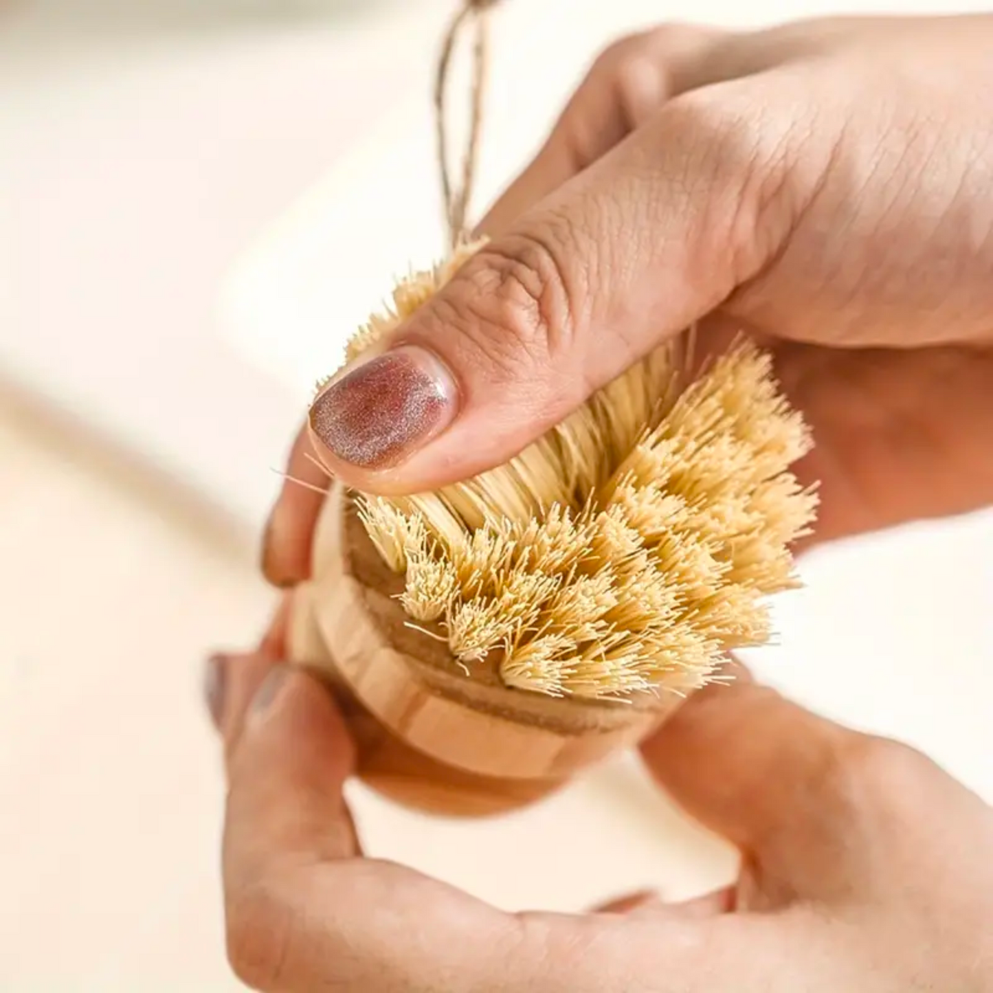Keep your portafilter basket clean with this eco-friendly brush, made from natural wood and sisal, perfect for any home cafe