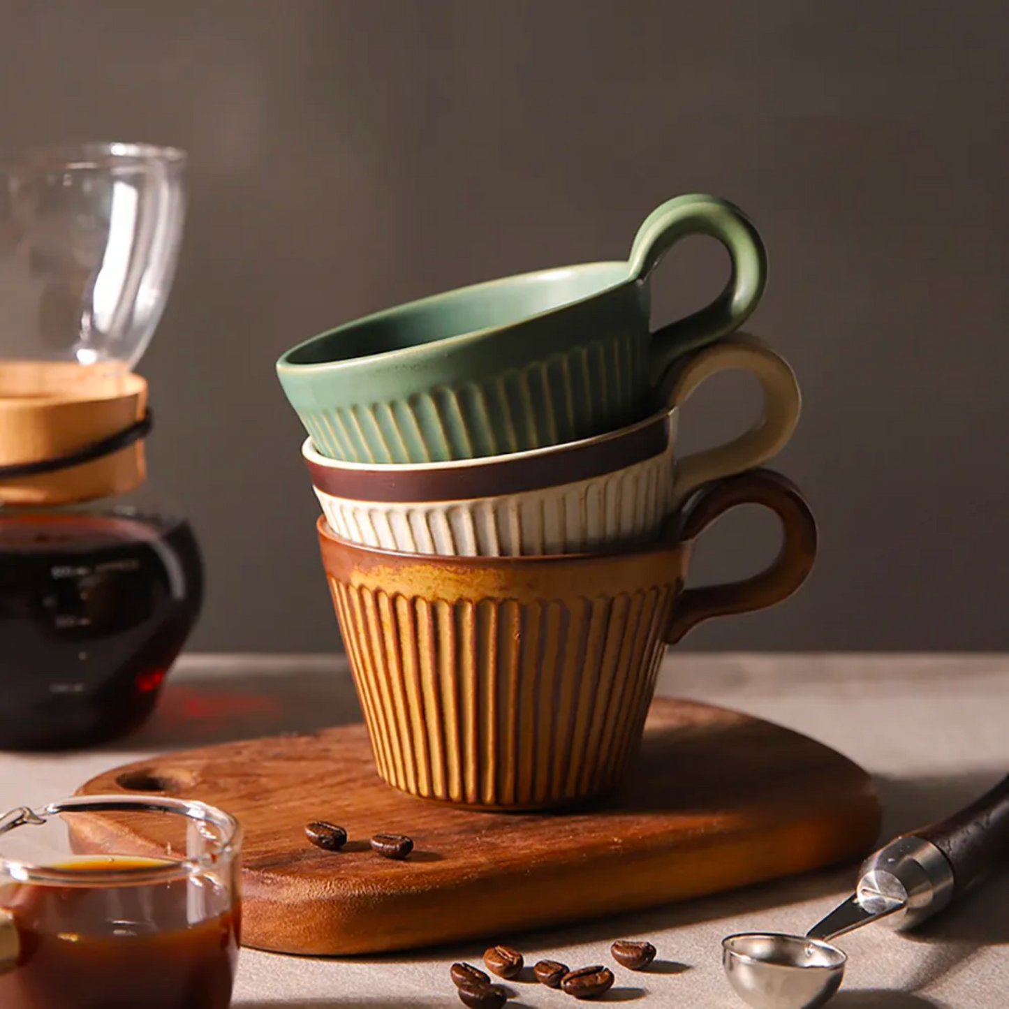 Rustic Ceramic Coffee Mug | 320ML Retro Japanese Style Cup & Drinkware