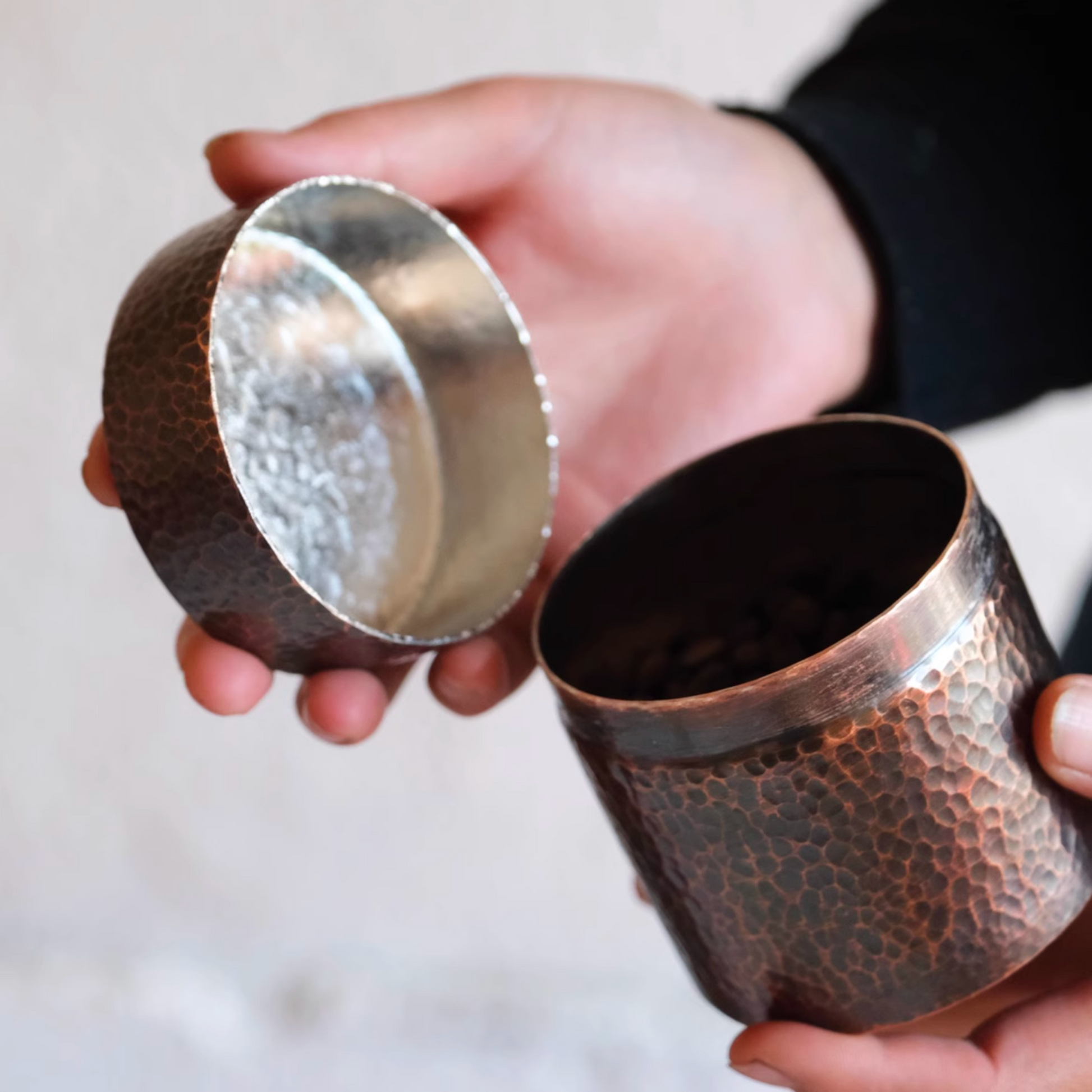 Pure Copper Canister | Japanese Style Handcrafted Coffee & Tea Caddy