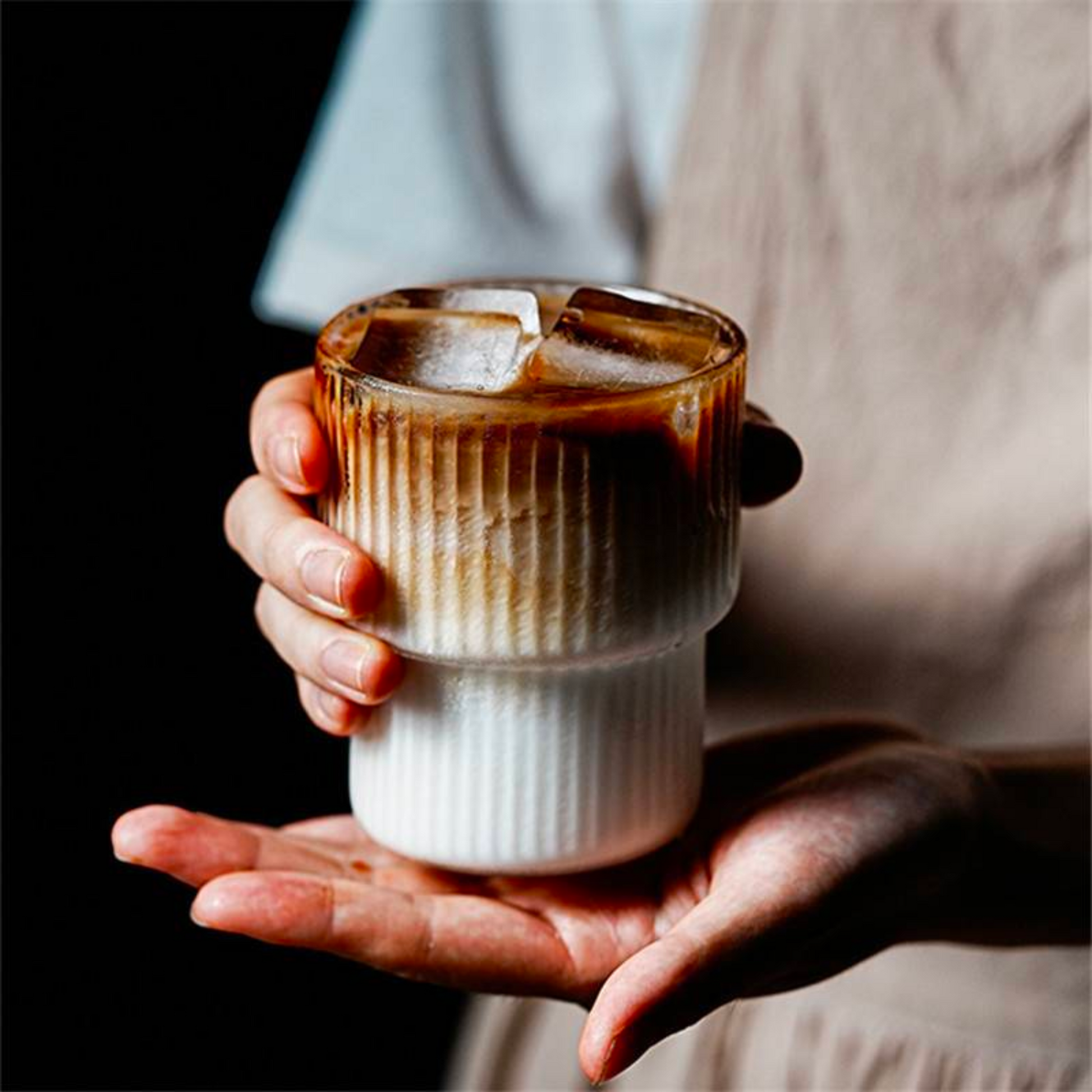Retro Ribbed Coffee Glass