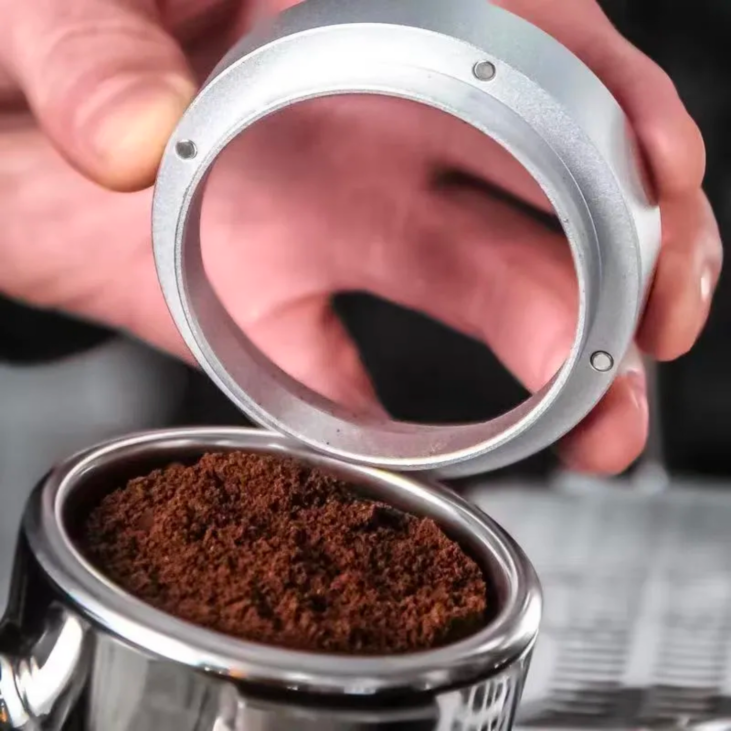 Espresso Coffee Magnetic Dosing Funnel | 51mm 53mm 58mm Aluminium Dosing Ring
