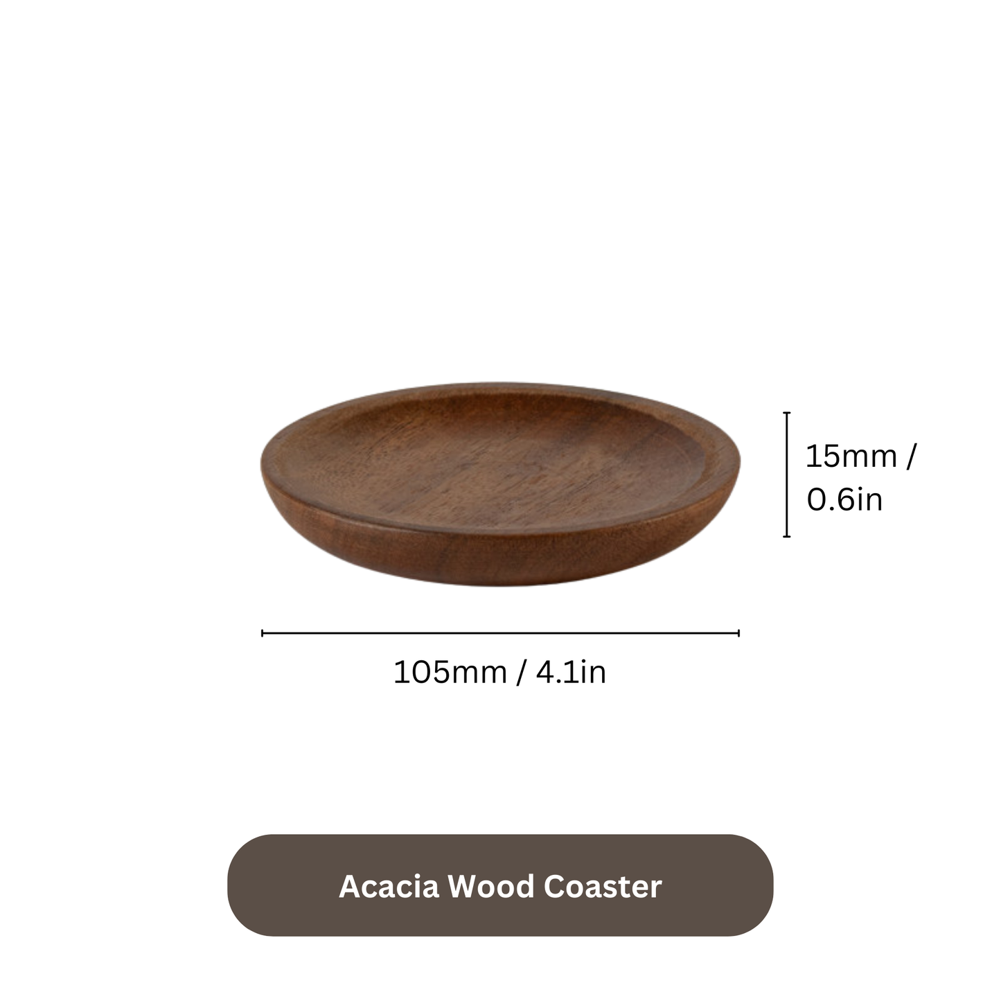 Japanese-Style Acacia Wood Coaster For Coffee and Tea Cups