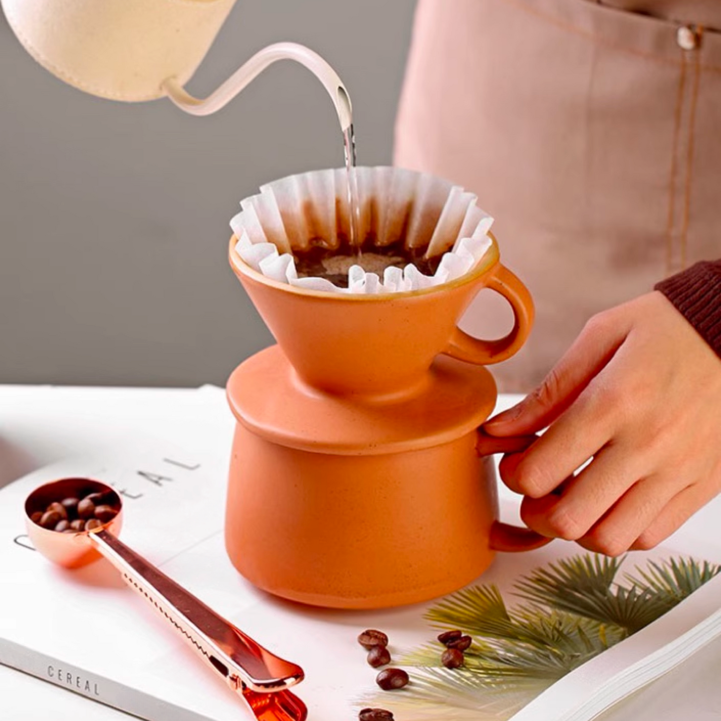 Morden Ceramic Coffee Dripper and Mug Set | Pour Over Coffee Gift Set For Home Barista