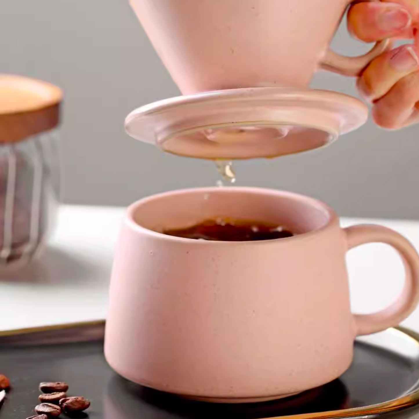 Coffee Gift Set For Home Barista Ceramic Coffee Dripper and Cup Set