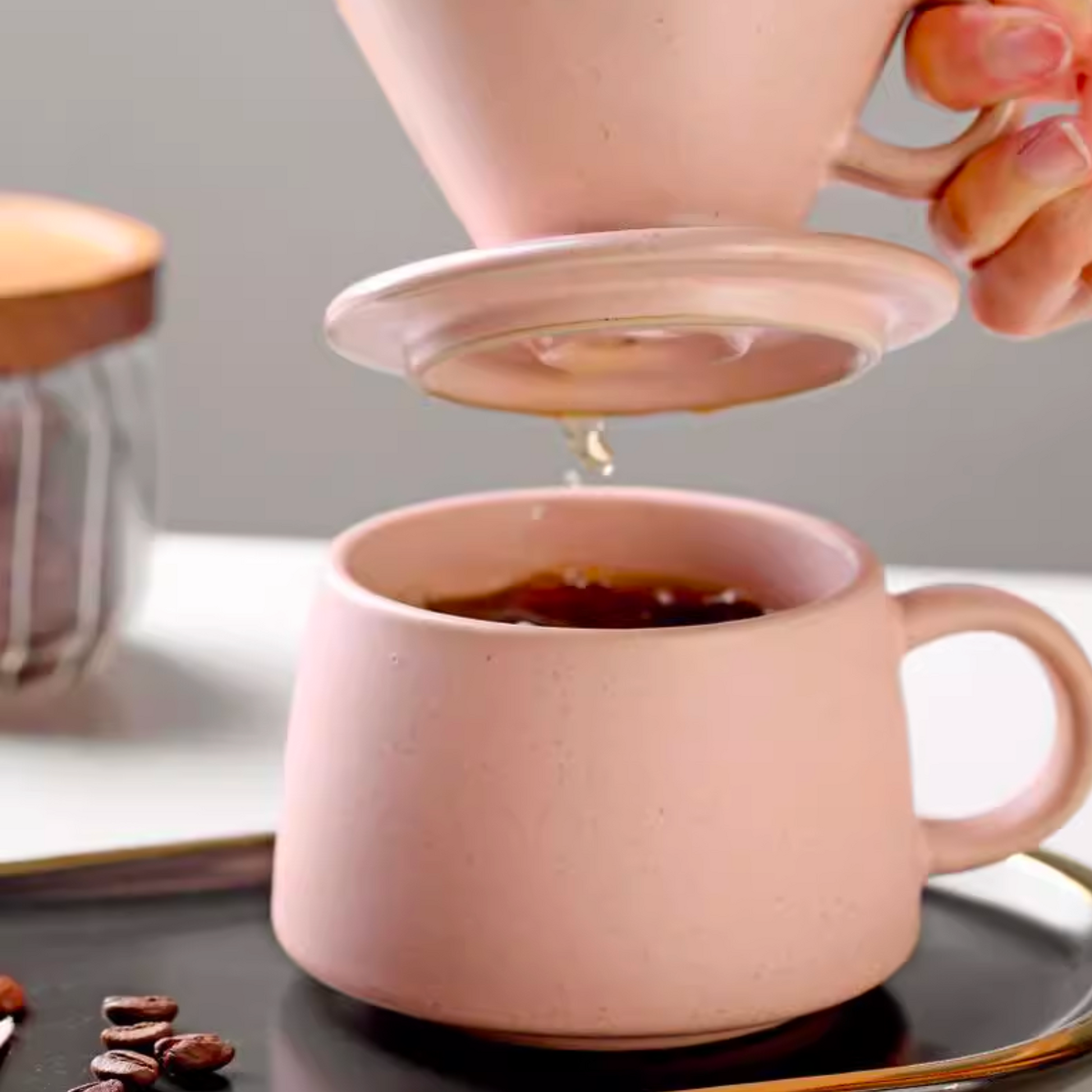 Coffee Gift Set For Home Barista Ceramic Coffee Dripper and Cup Set