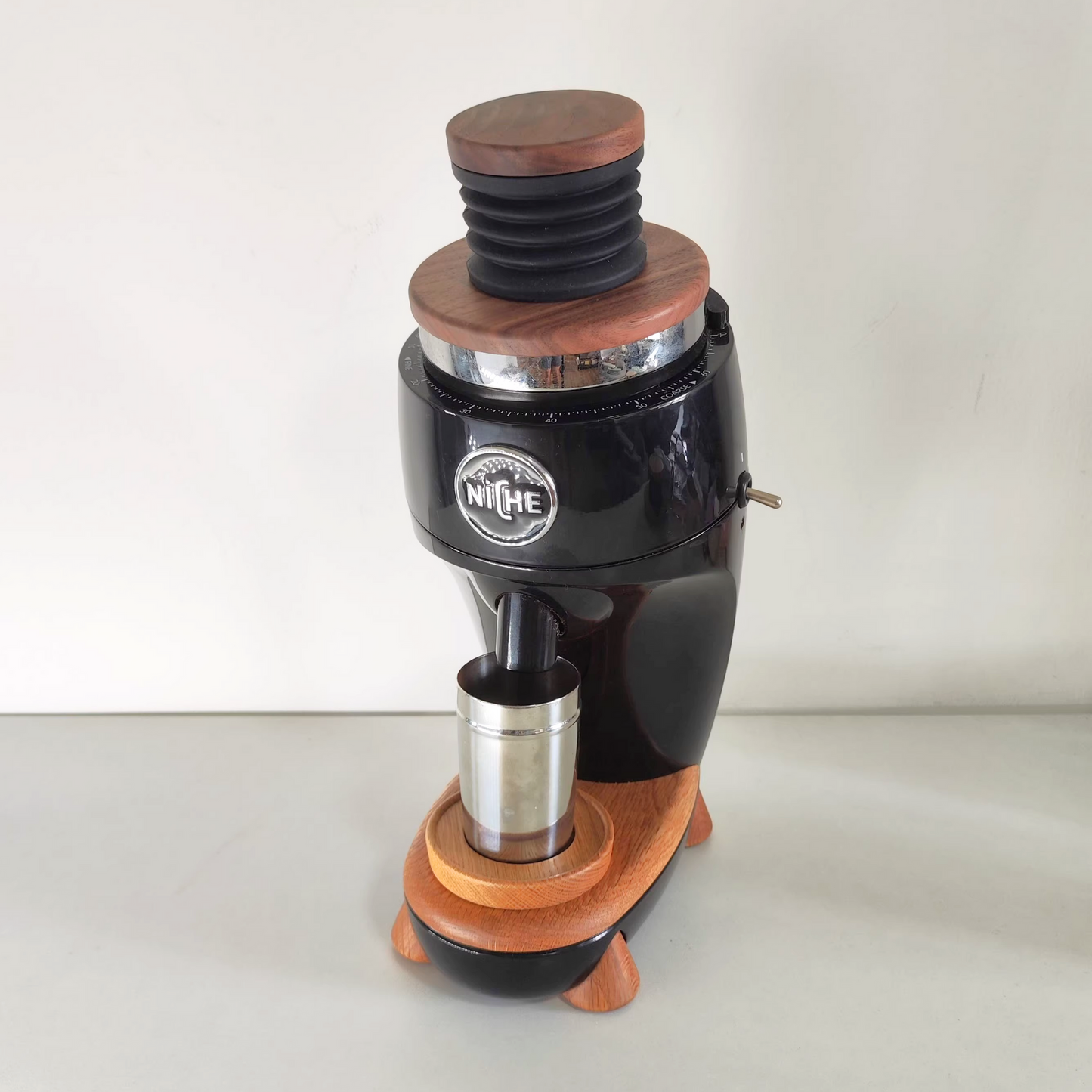 Niche Duo Grinder Bellows And Wooden Lid | Clean and Dispense Coffee