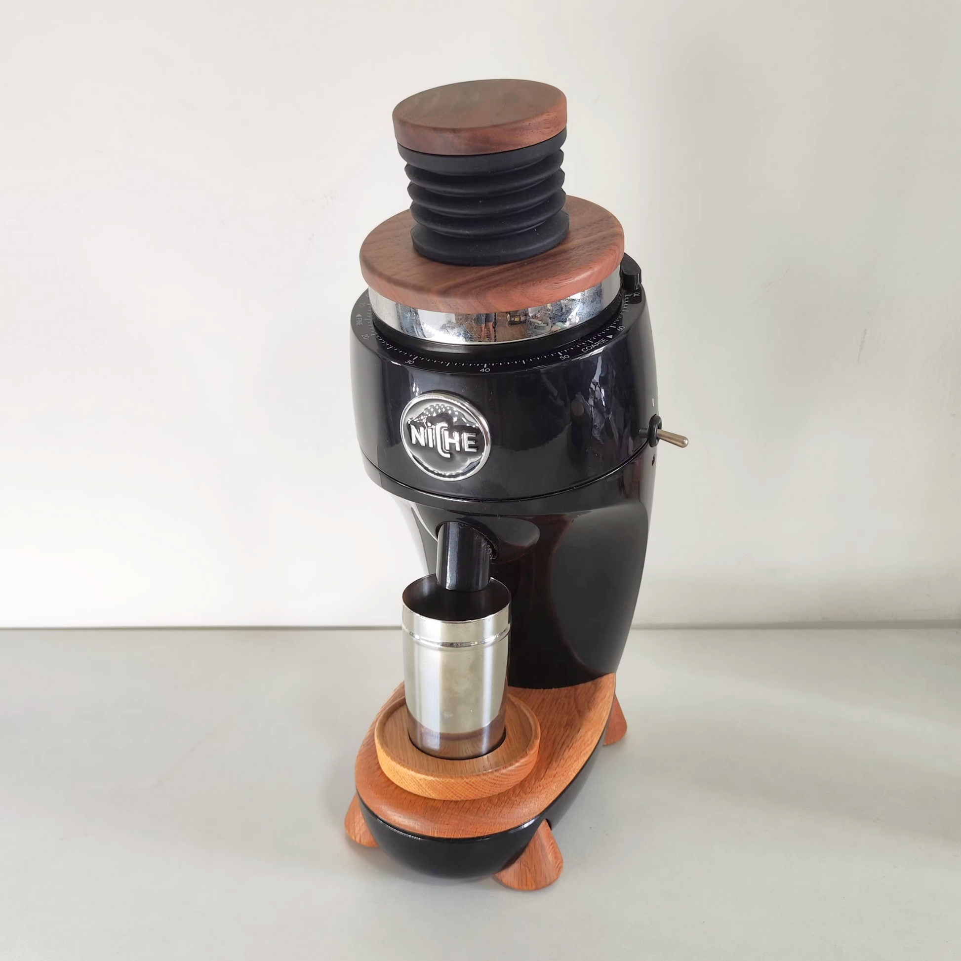 Niche Duo Grinder Bellows And Wooden Lid | Clean and Dispense Coffee