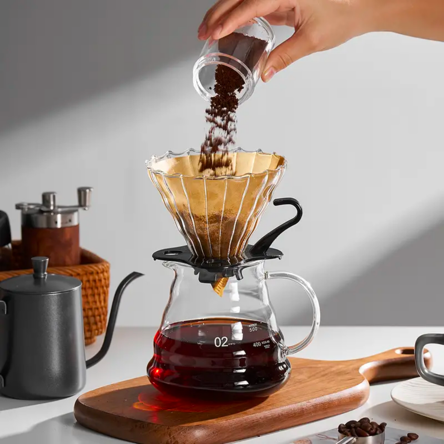 Glass Coffee Dripper and Server Set