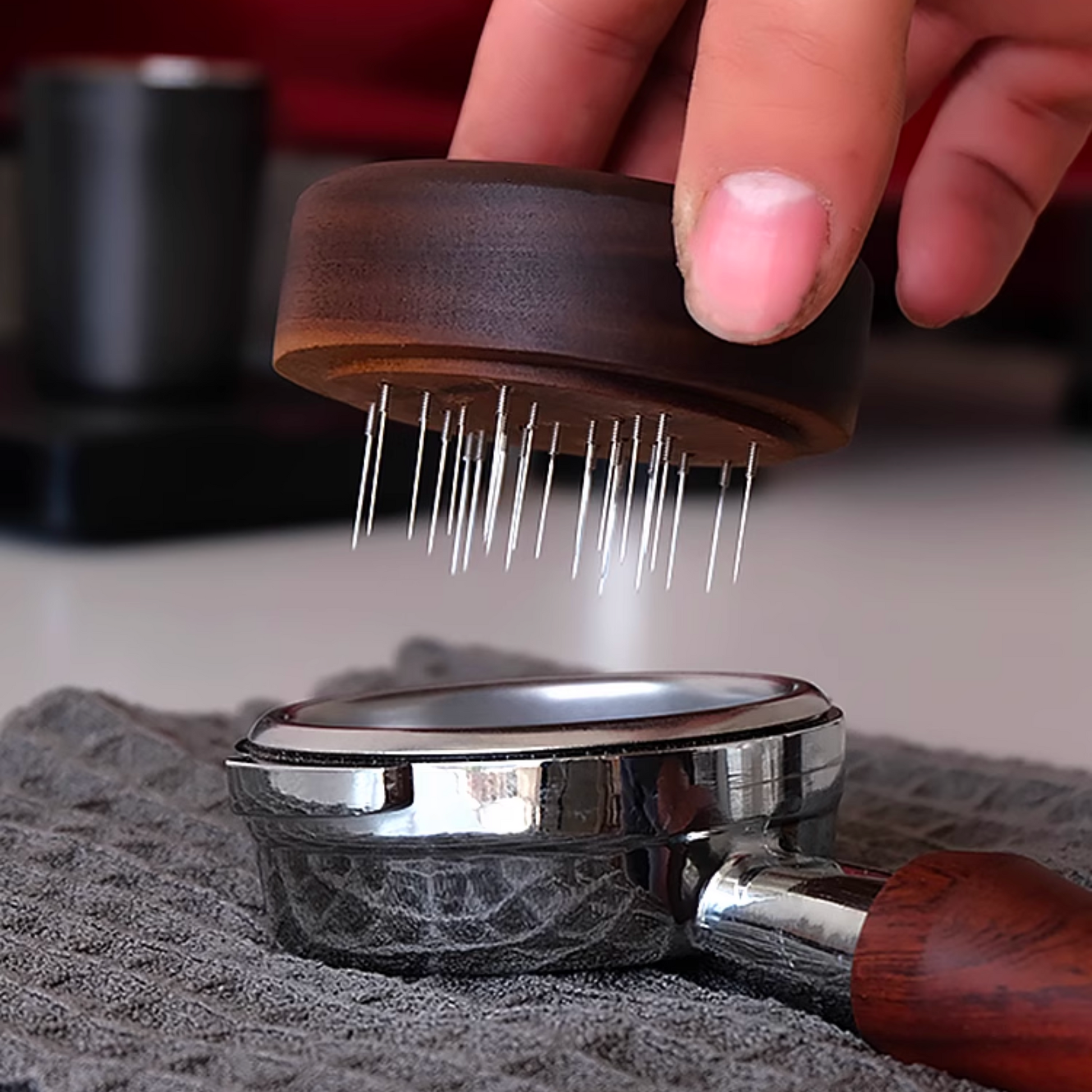 Walnut Wood WDT Tool With Holder | Espresso Stirrer Needle Coffee Powder Distributor For 58mm 53mm 51mm Portafilters