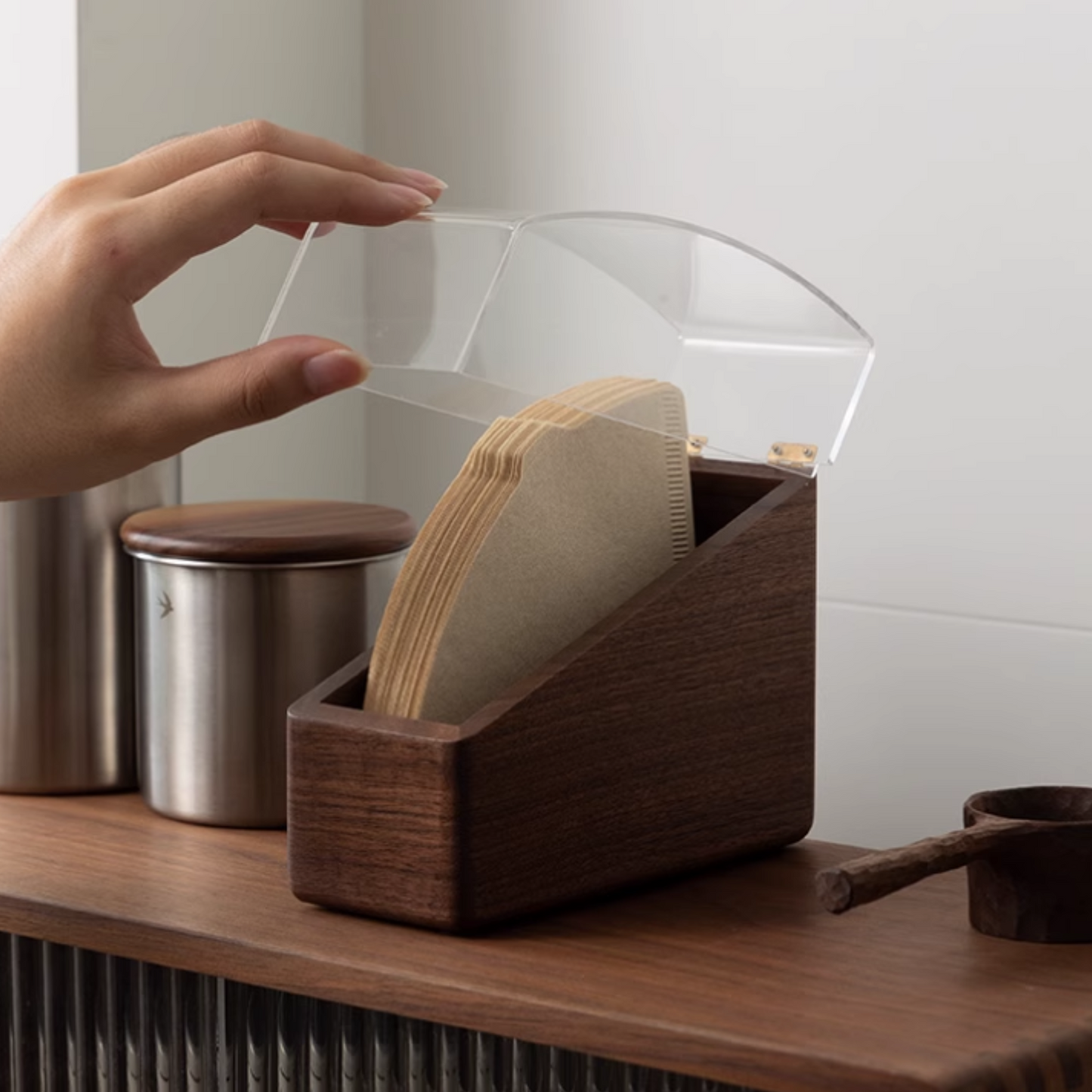 V60 Filters Storage Box. Stylish, functional, and a thoughtful gift for home barista.