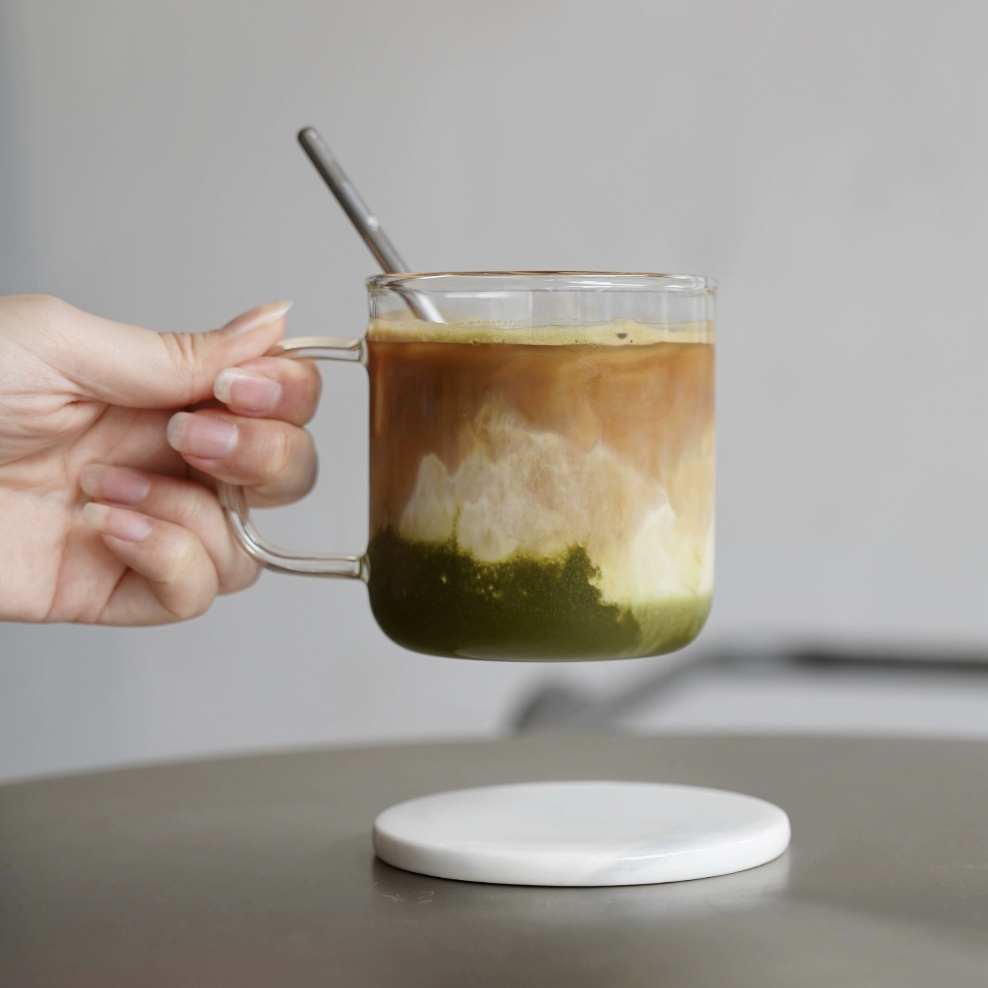 Round Bottom Glass Mug | 12oz / 350ml Clear Glass Coffee Cups Set of 2 or 4