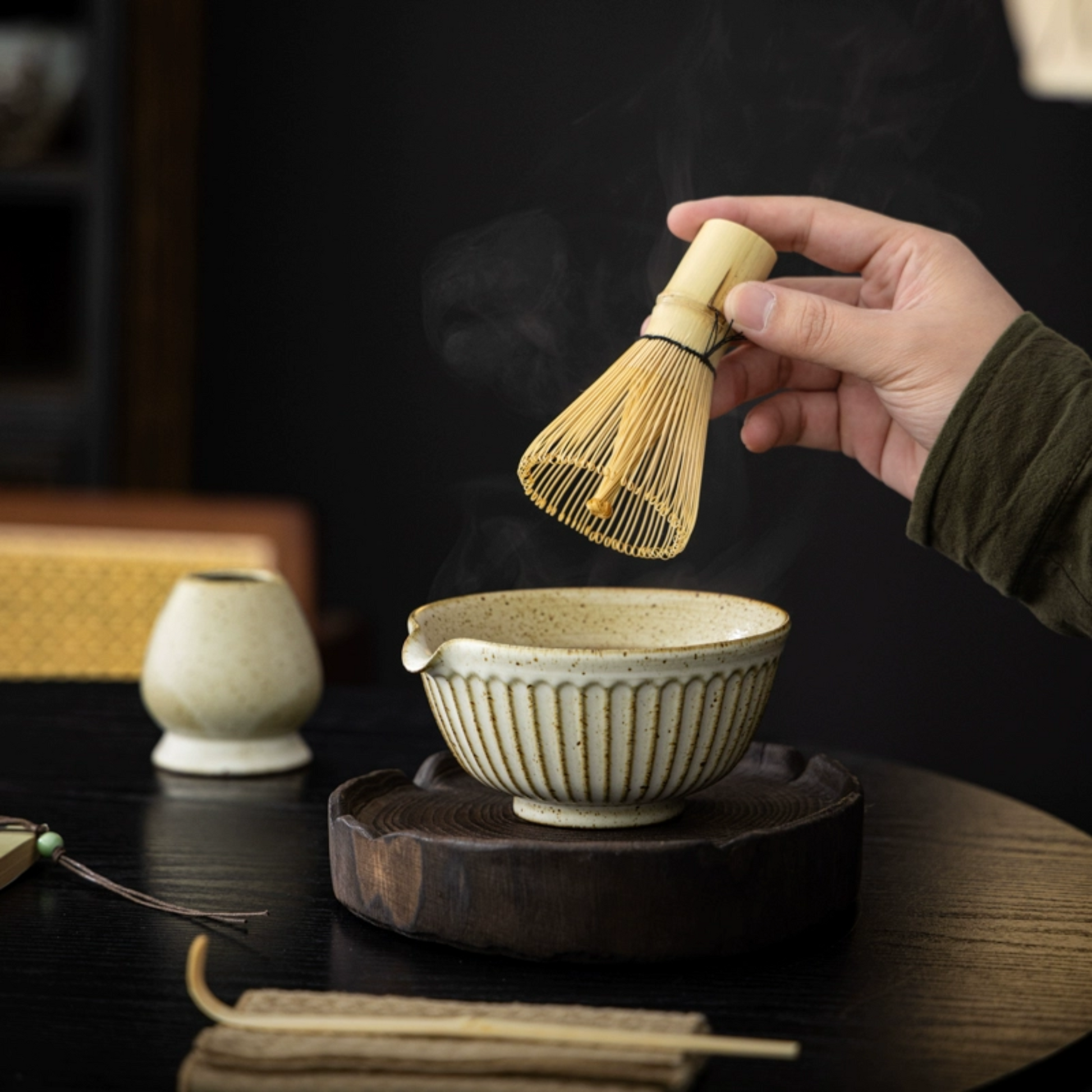 Ribbed Matcha Bowl and Set | Ceremonial Matcha Tea Tools & Gift Sets