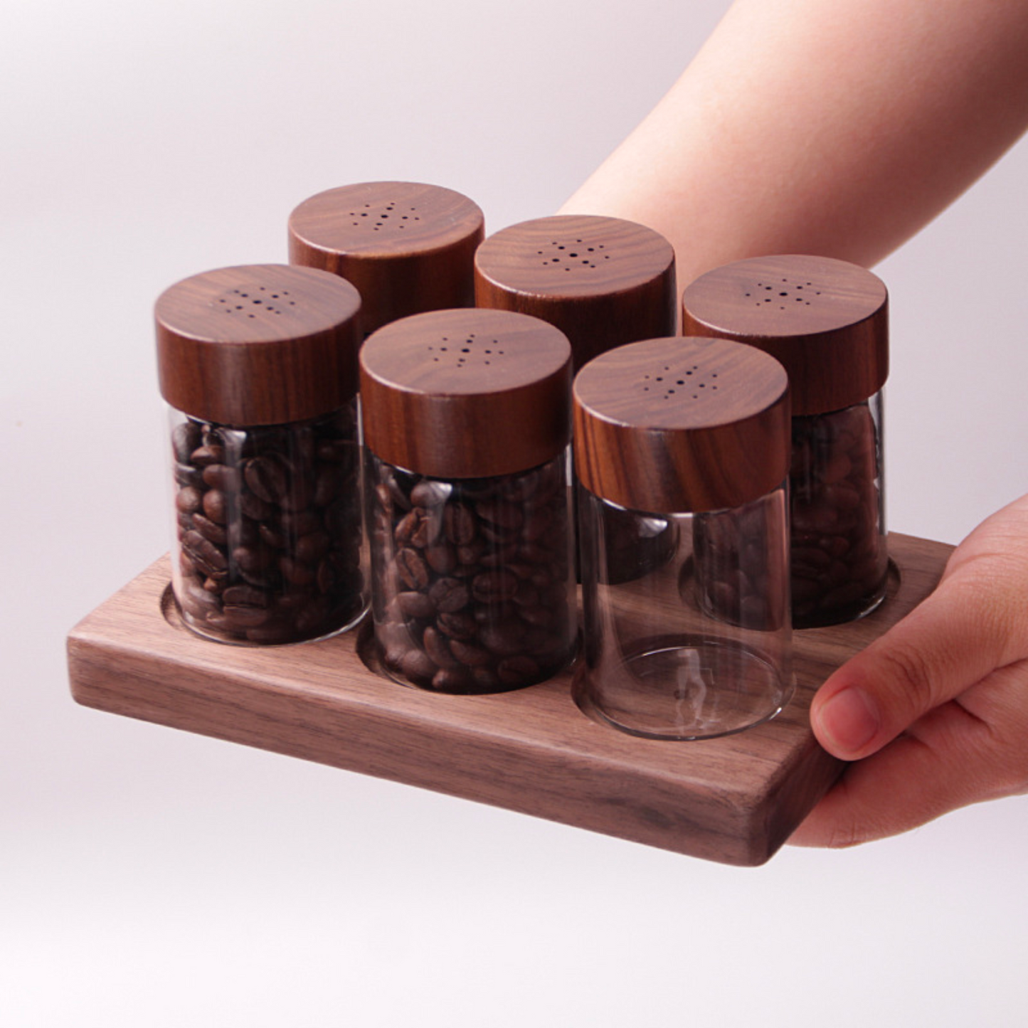 Walnut Wood One Way Valve Beans Cellar