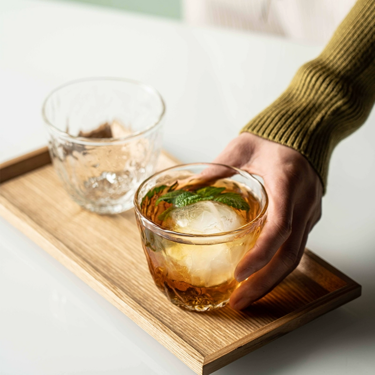 Ume Hammered Glass Tumbler | 8.5oz / 250ml Coffee Glass Set of 2 or 4 or 6