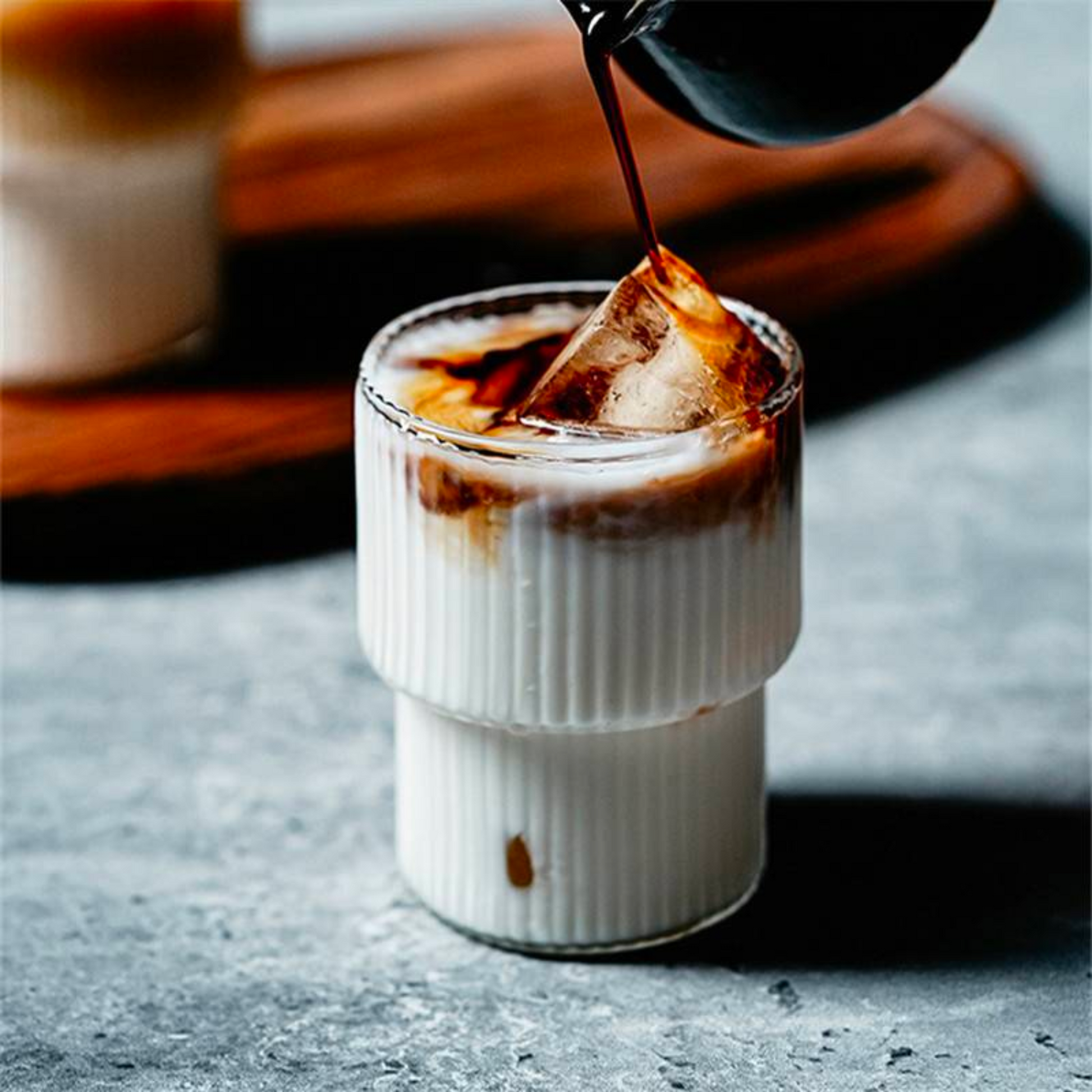 Retro Ribbed Coffee Glass