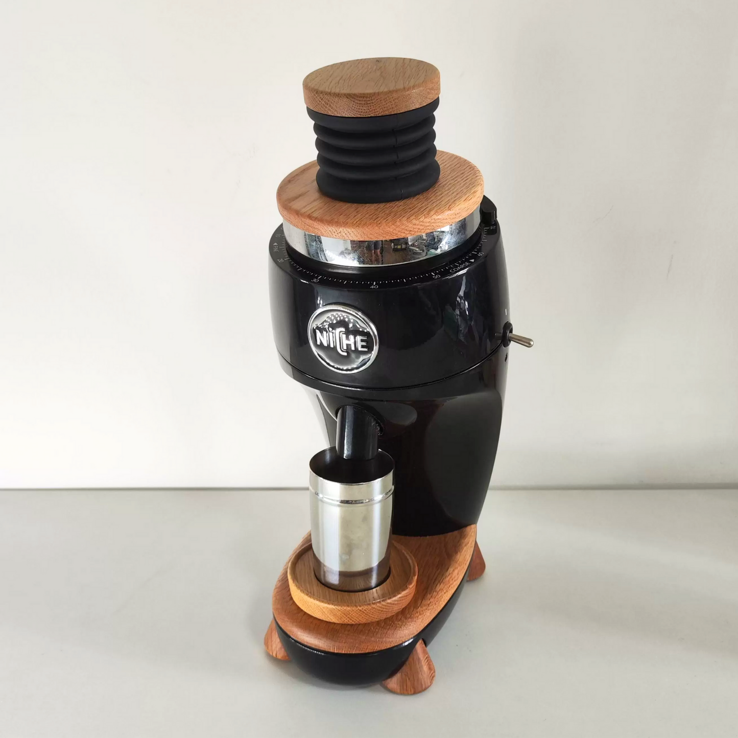 Niche Duo Grinder Bellows And Wooden Lid | Clean and Dispense Coffee