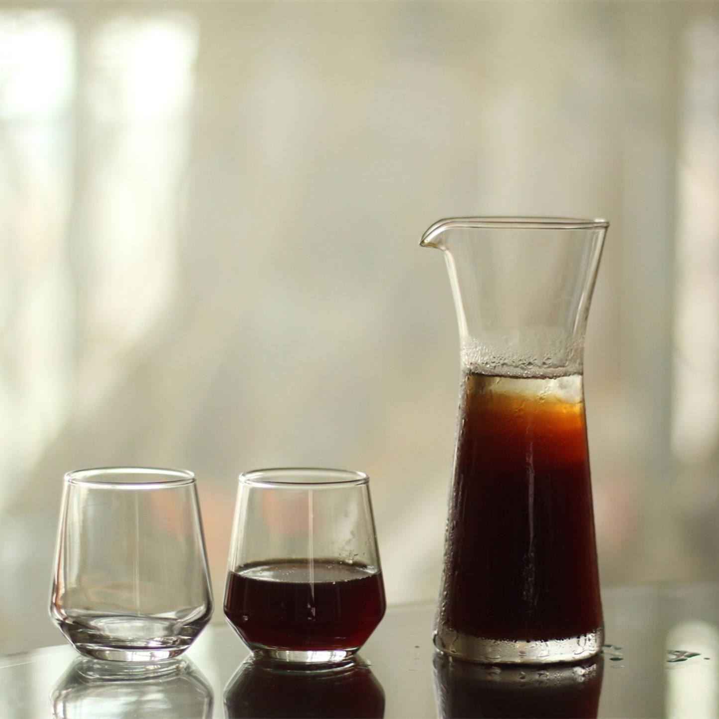 Slim Glass Carafe and Cup Set
