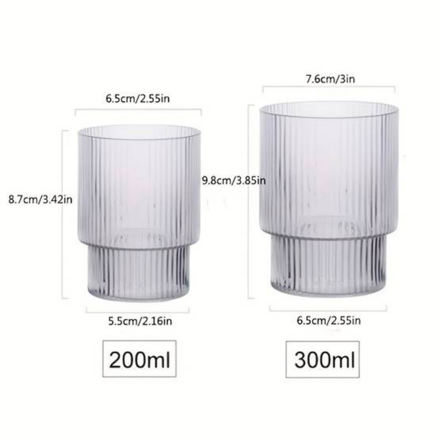 Retro Ribbed Coffee Glass