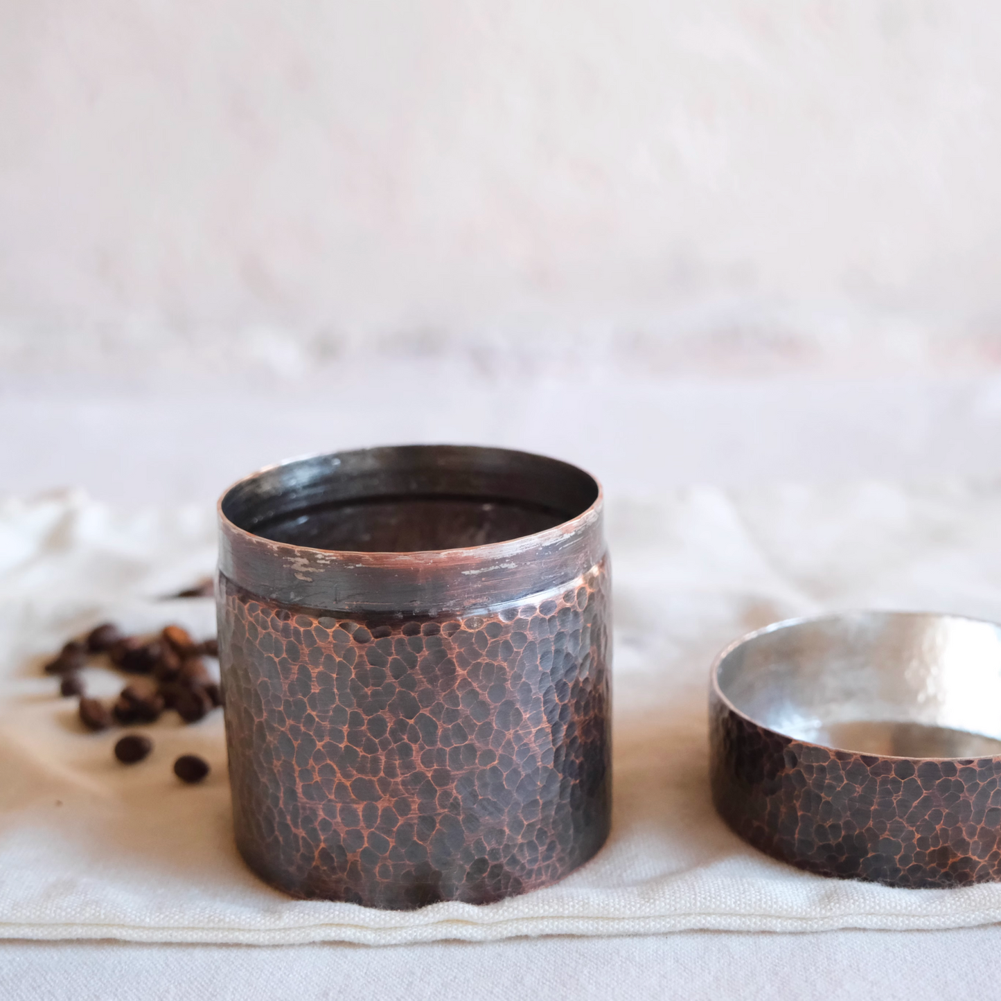 Pure Copper Canister | Japanese Style Handcrafted Coffee & Tea Caddy