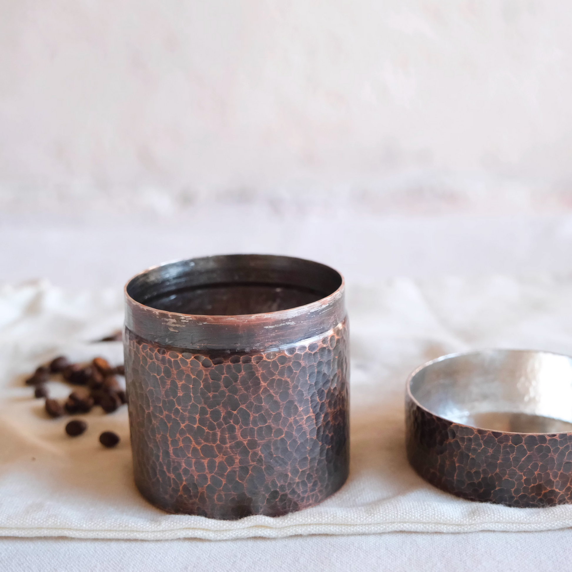 Pure Copper Canister | Japanese Style Handcrafted Coffee & Tea Caddy